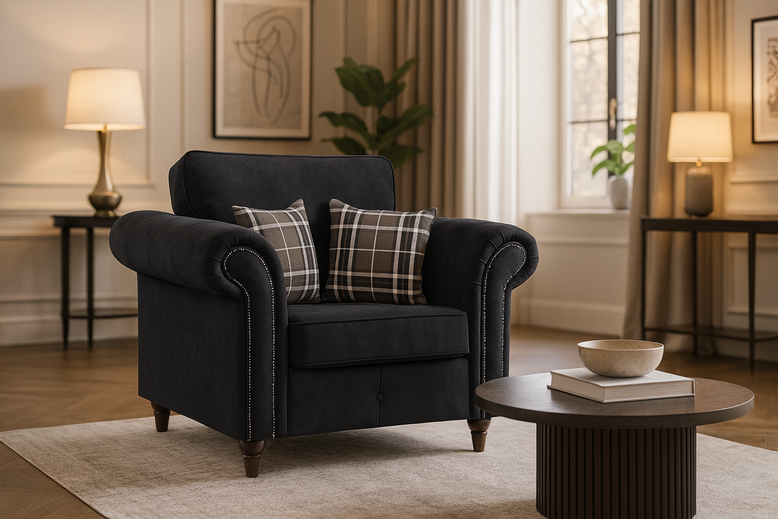 Atlanta Sofa Charcoal Armchair