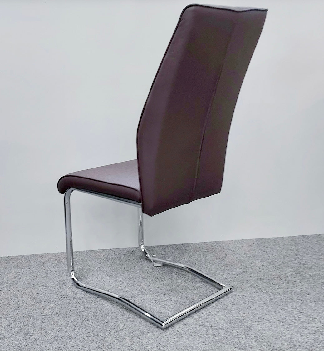 Atlantis Brown PU Dining Chair, back view (15293841670522)