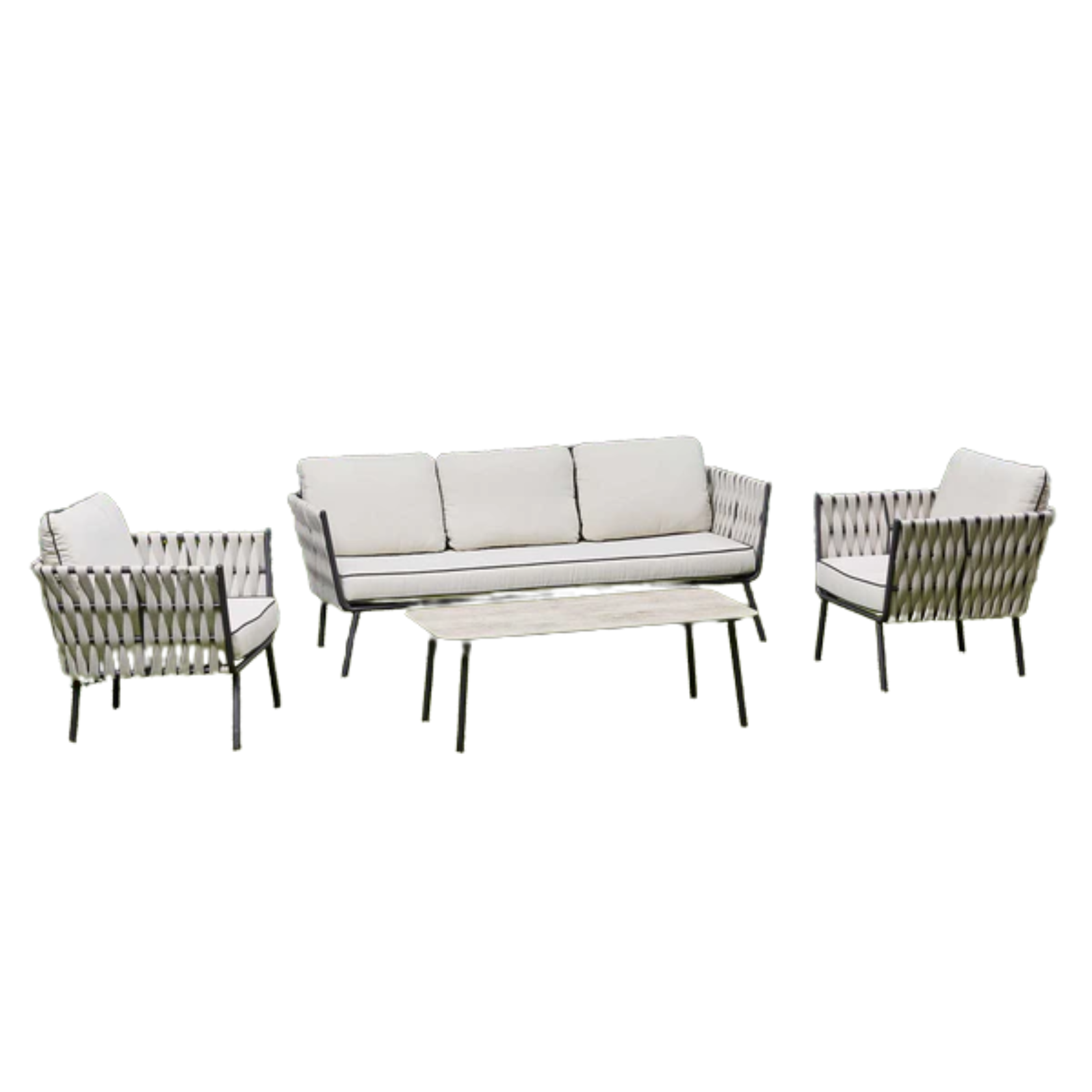 Axel Aluminium & Rope Lounge Set