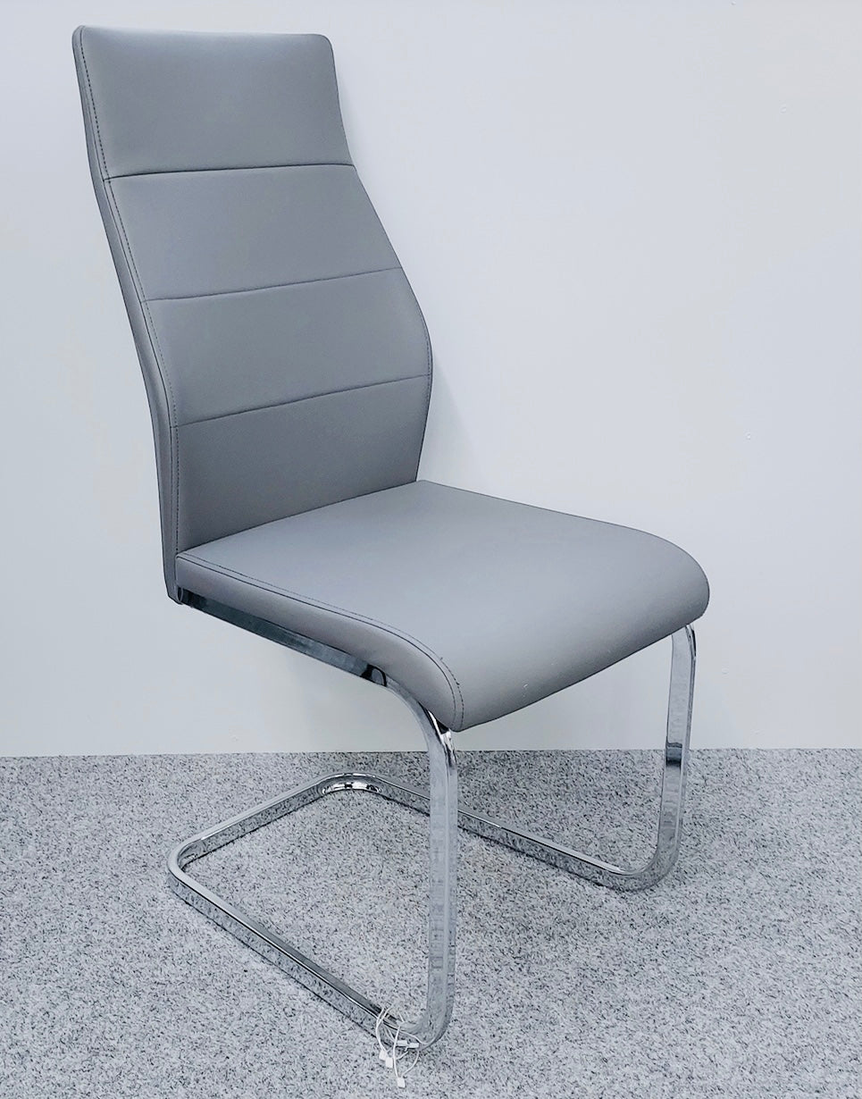 Ayla Grey PU Dining Chair , front view (15293840261498)