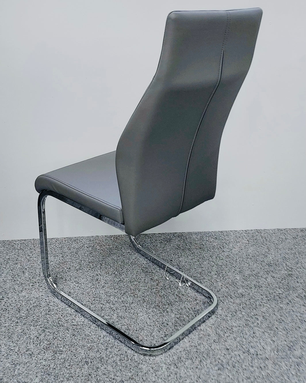 Ayla Grey PU Dining Chair, back view (15293840261498)