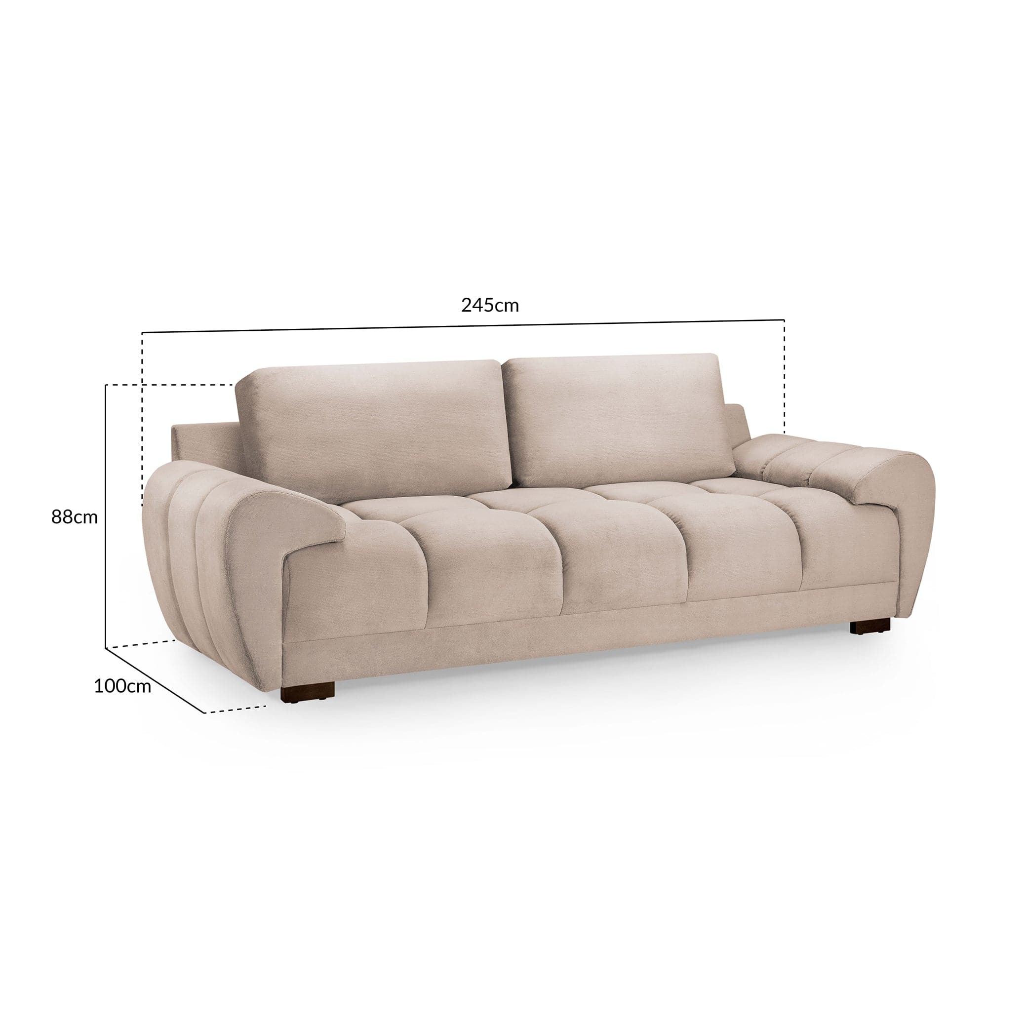 Azzuro Sofa Mocha 3 Seater (7021957251136)