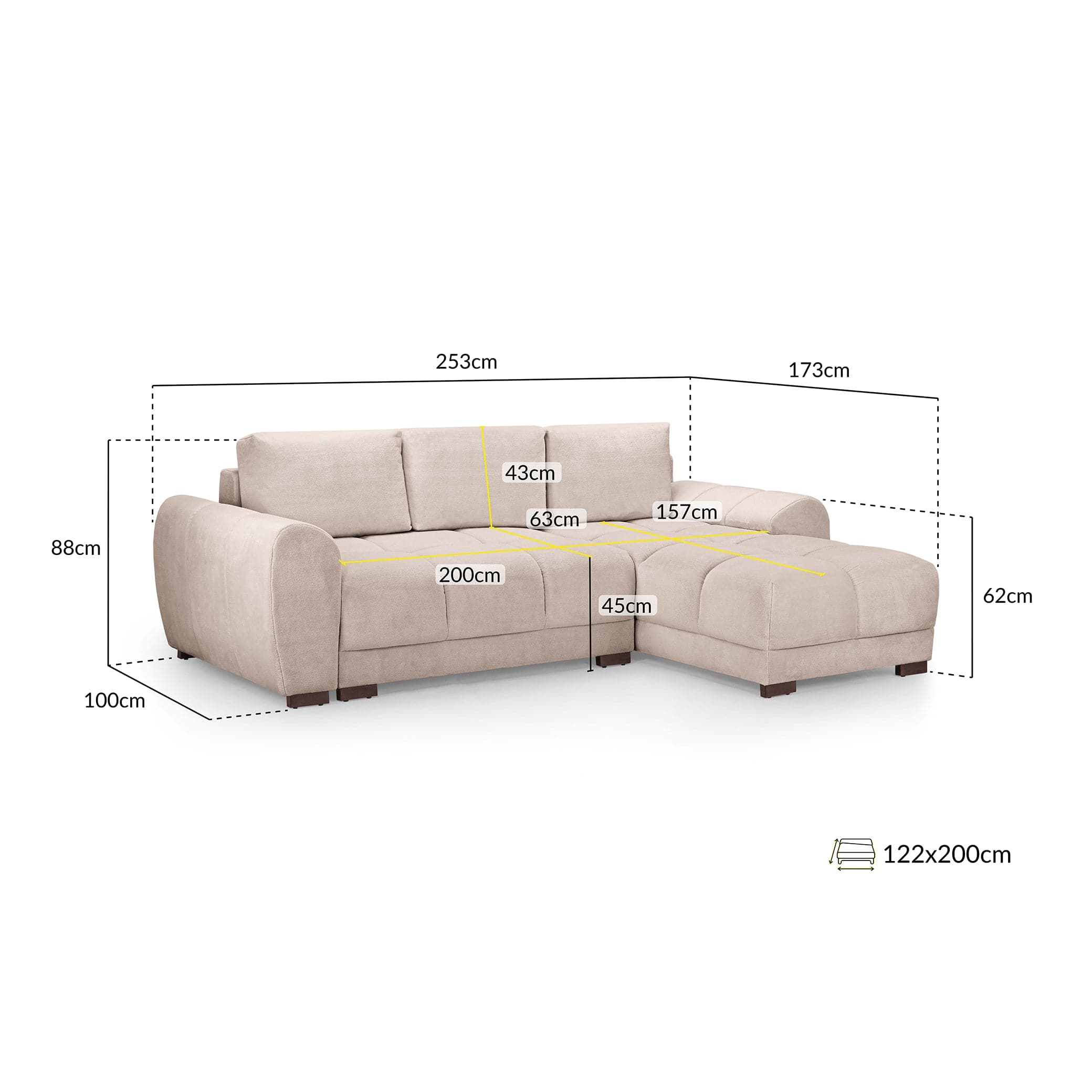 Azzuro Sofabed Mocha Universal Corner (7021961674816)