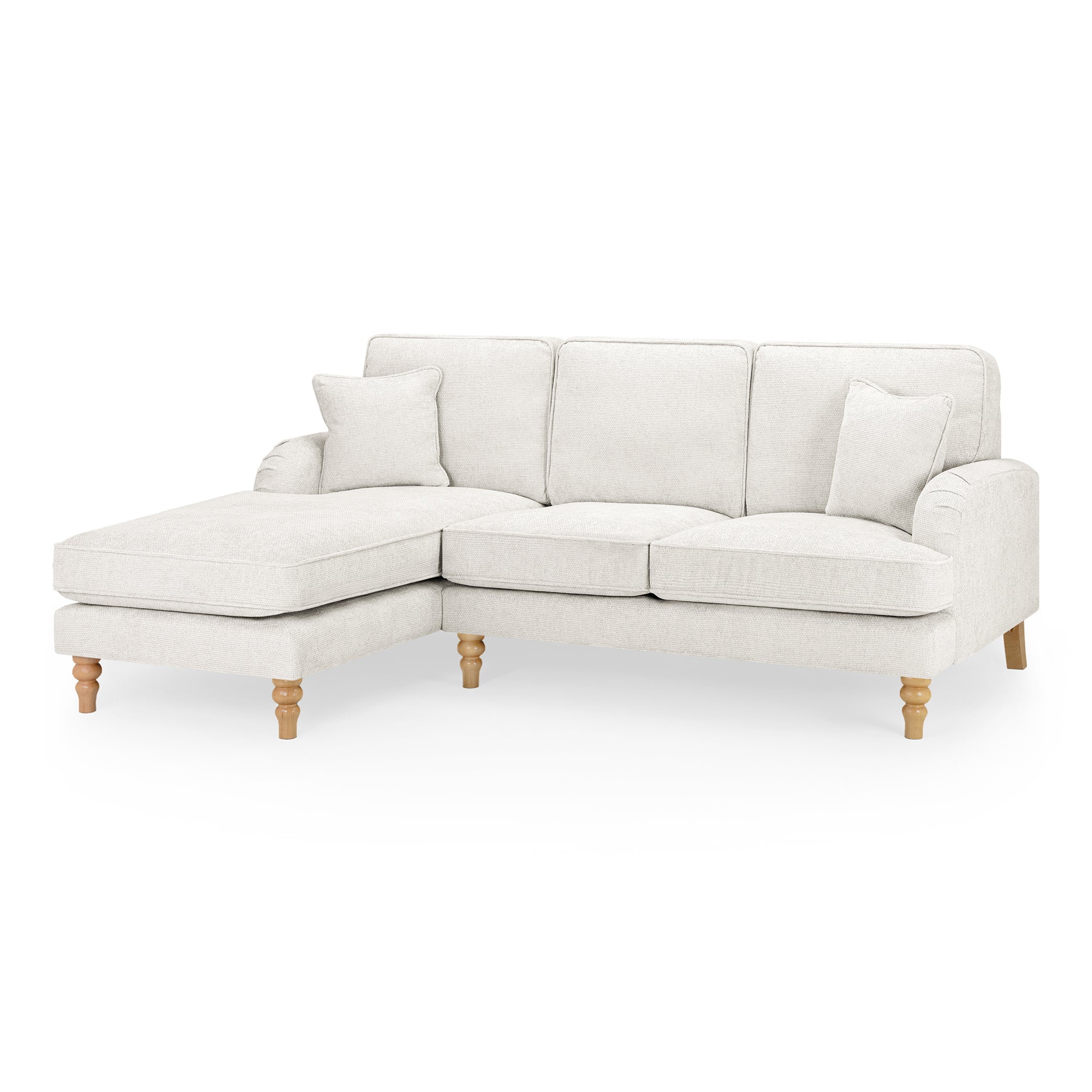 Banks Cream Left Hand Facing Corner Sofa - front view (7027331498048)