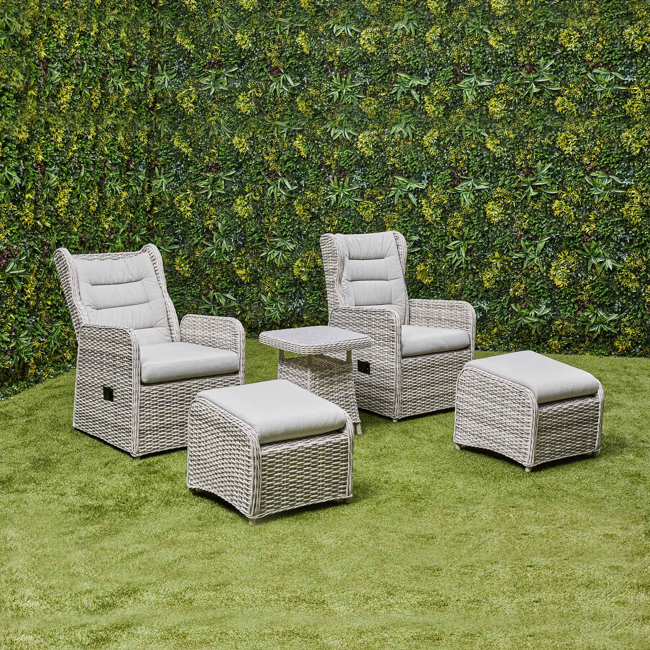 Beige Willow Reclining 5 Piece Lounge Set - front view 3 (14930009850234)