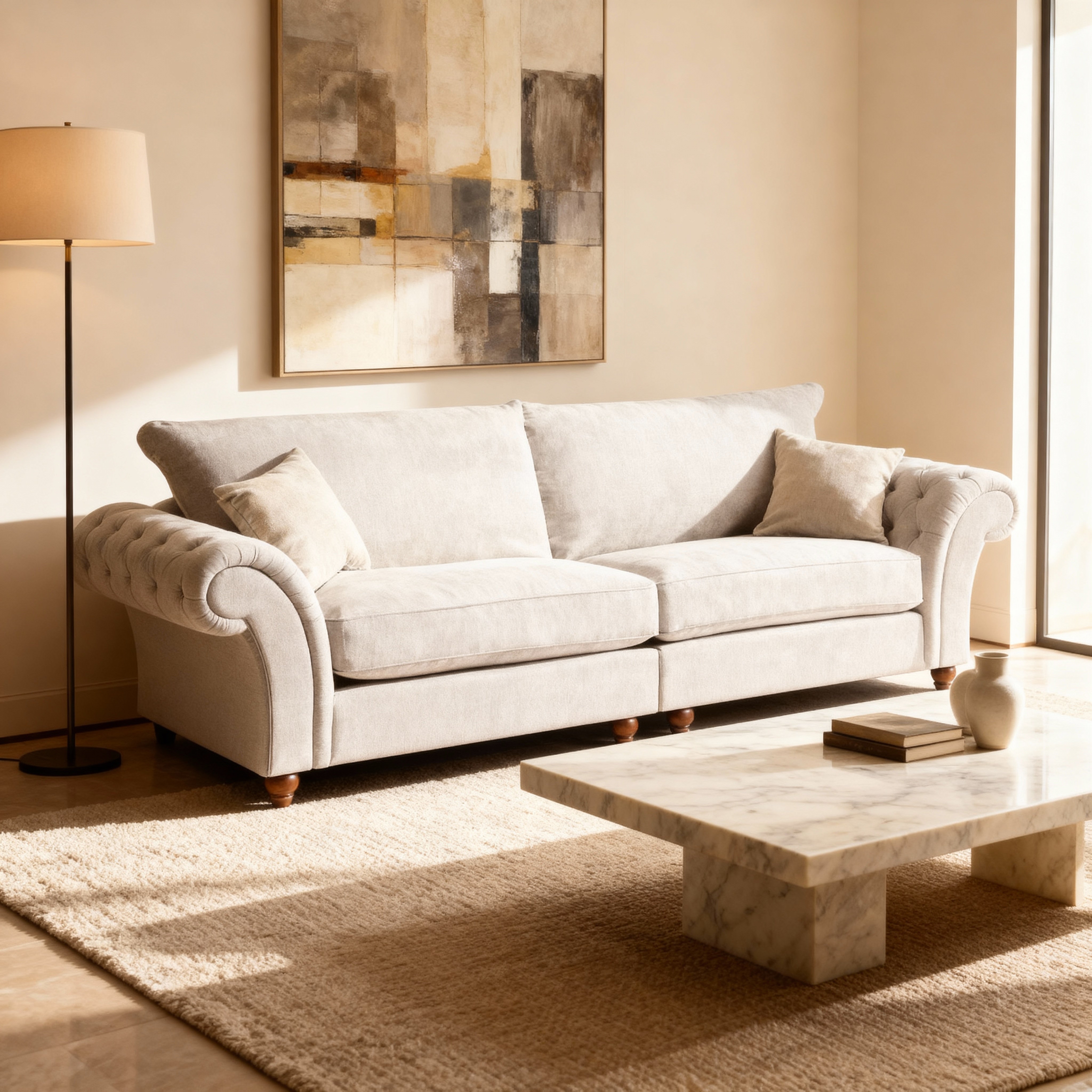 Berkshire Fullback Sofa Stone 4 Seater (7026909806656)