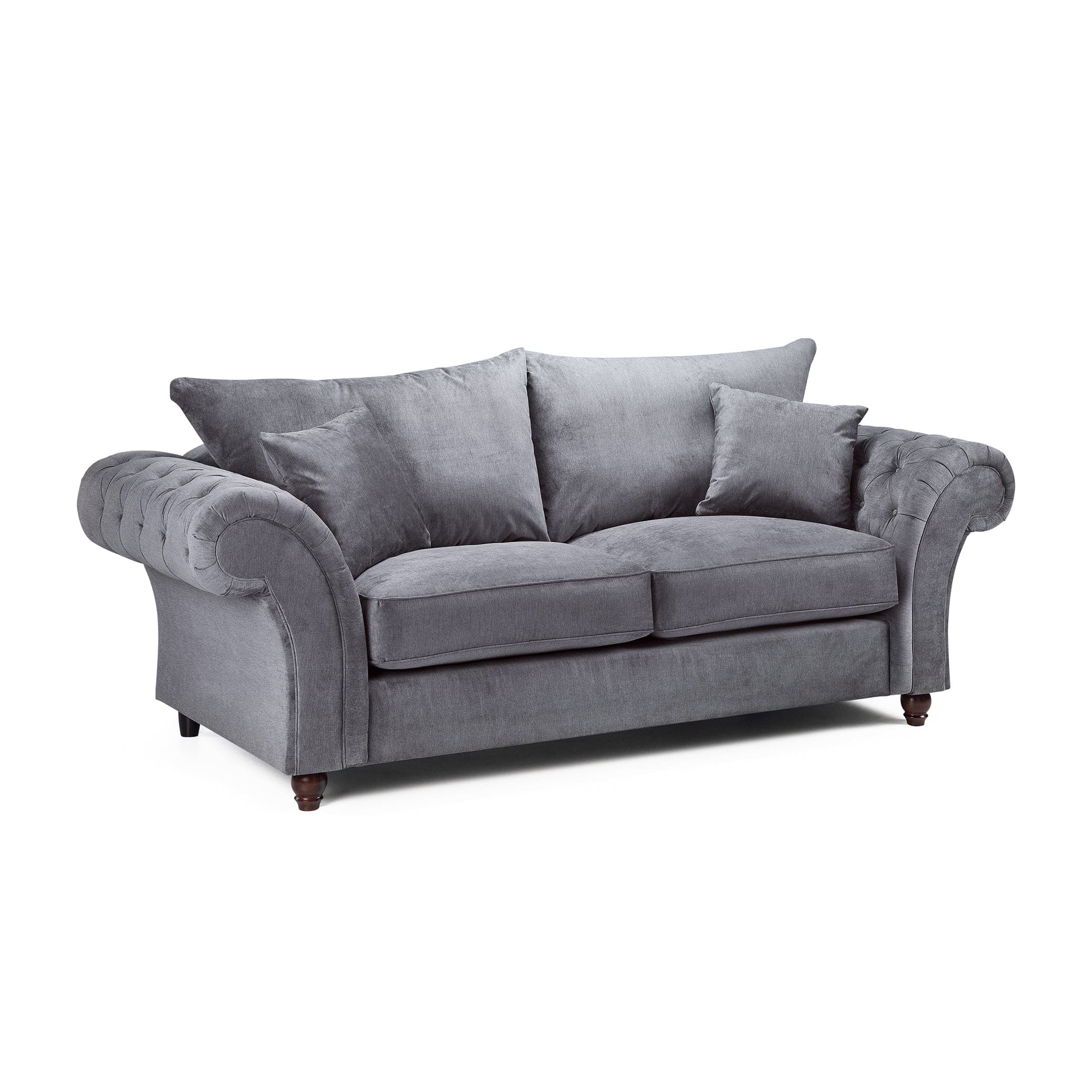 Berkshire Fullback Sofa Stone 3 Seater - AMC Furniture