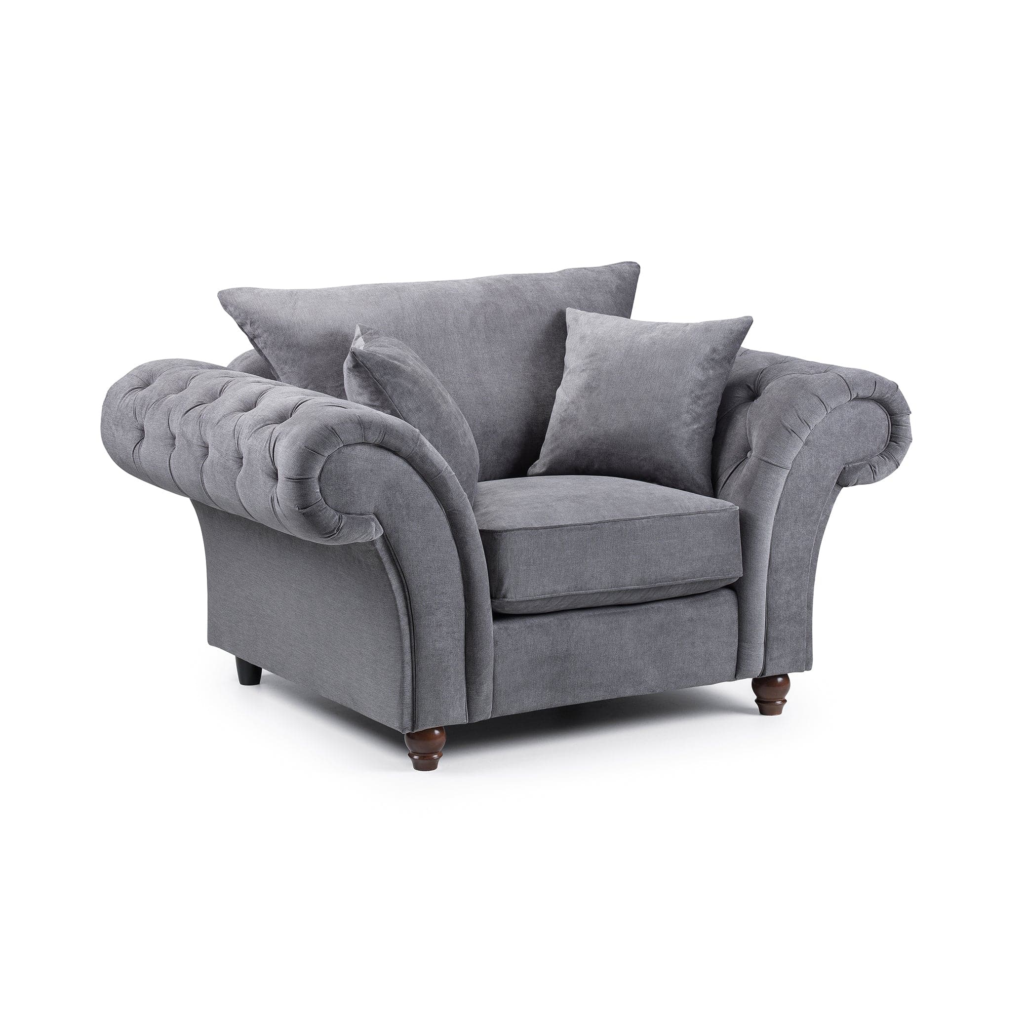Berkshire Fullback Sofa Stone Armchair - AMC Furniture