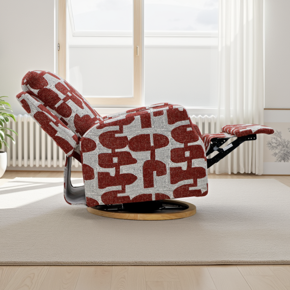 Bilbao Electric Reclining Chair Red - AMC Furniture