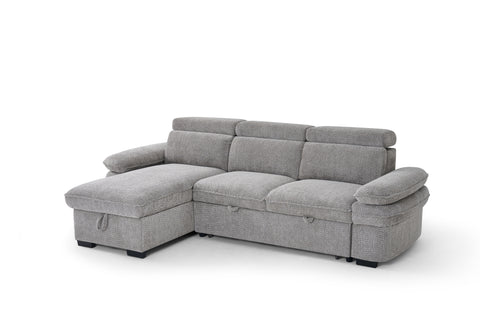 Billie Universal Corner Sofa Bed with Storage in Grey
