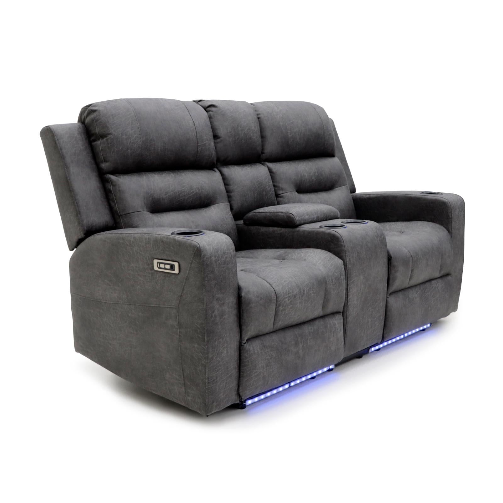 Leo Tech Recliner Sofa Grey 3+2 Set