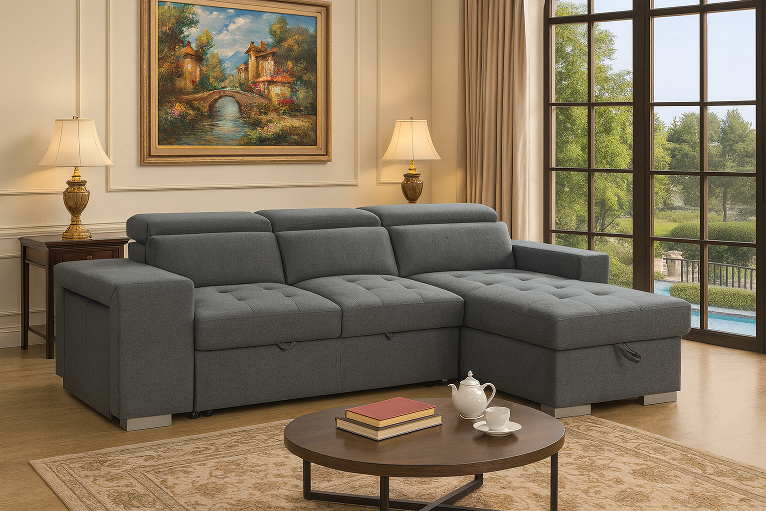 Calvin Sofabed Grey Universal Corner