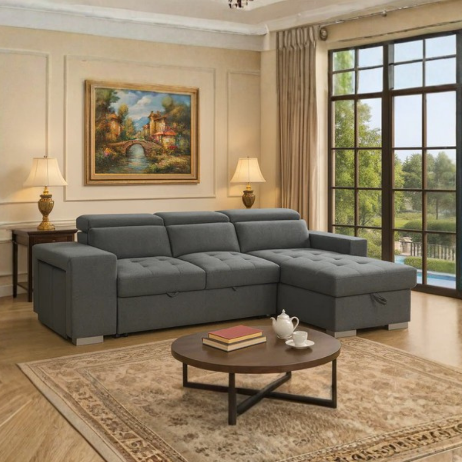 Calvin Sofabed Grey Universal Corner