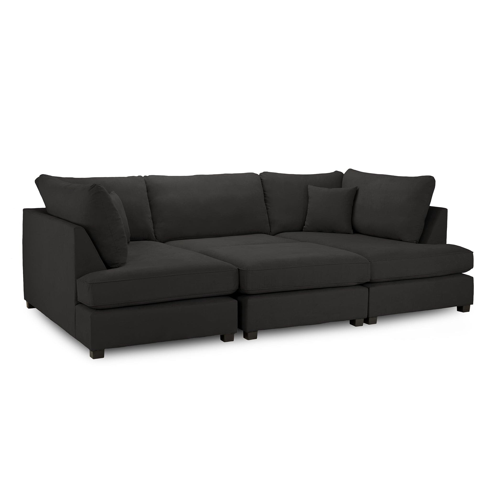 Carnaby Sofa Black U Shape Corner (7022917615680)