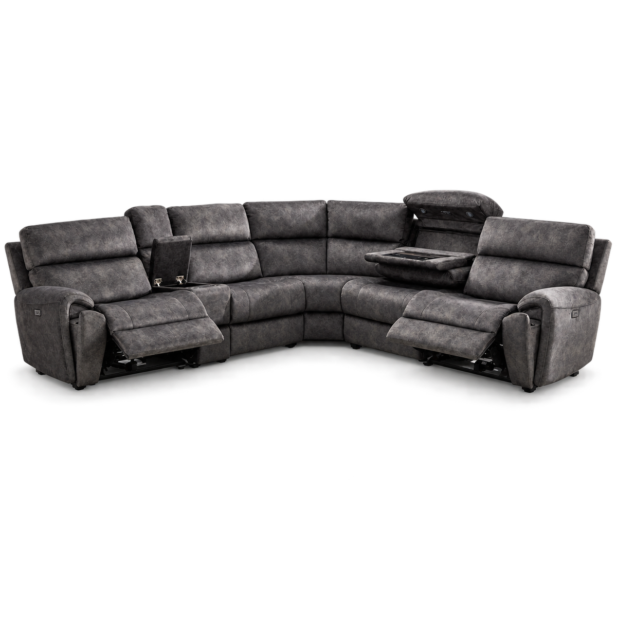 Orlando Large Electric Corner Sofa in Grey Meta Sofa