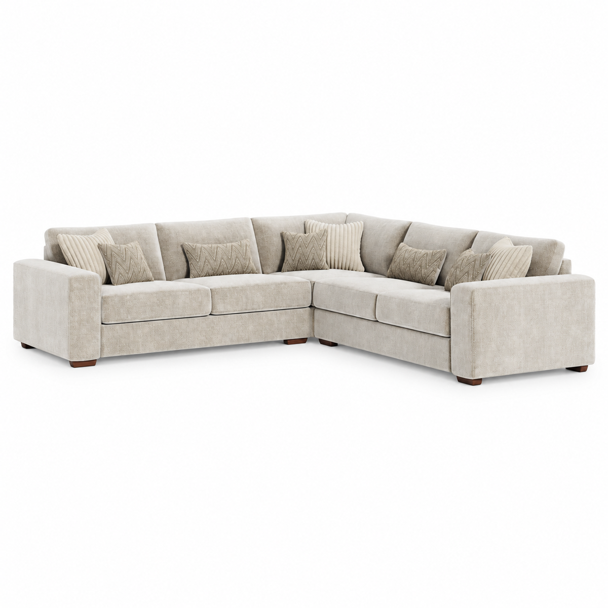Nola Large Equal Corner Sofa in Violet Stone Lebus