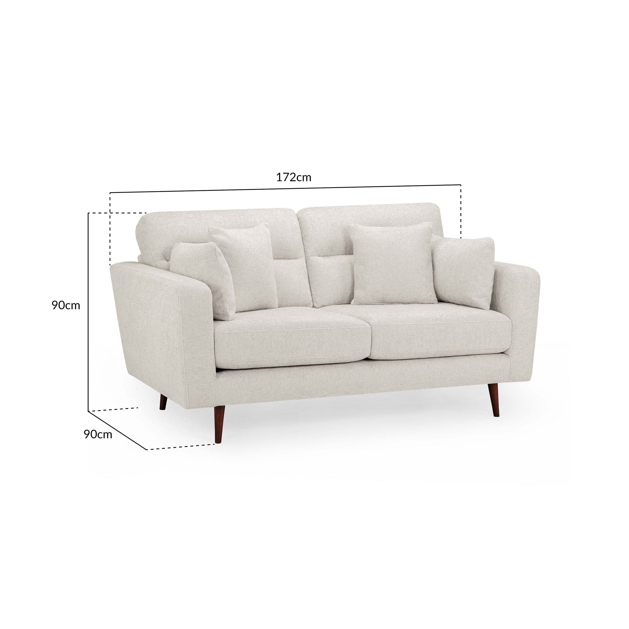 Chester Sofa Beige 2 Seater - measurement view (7026911608896)