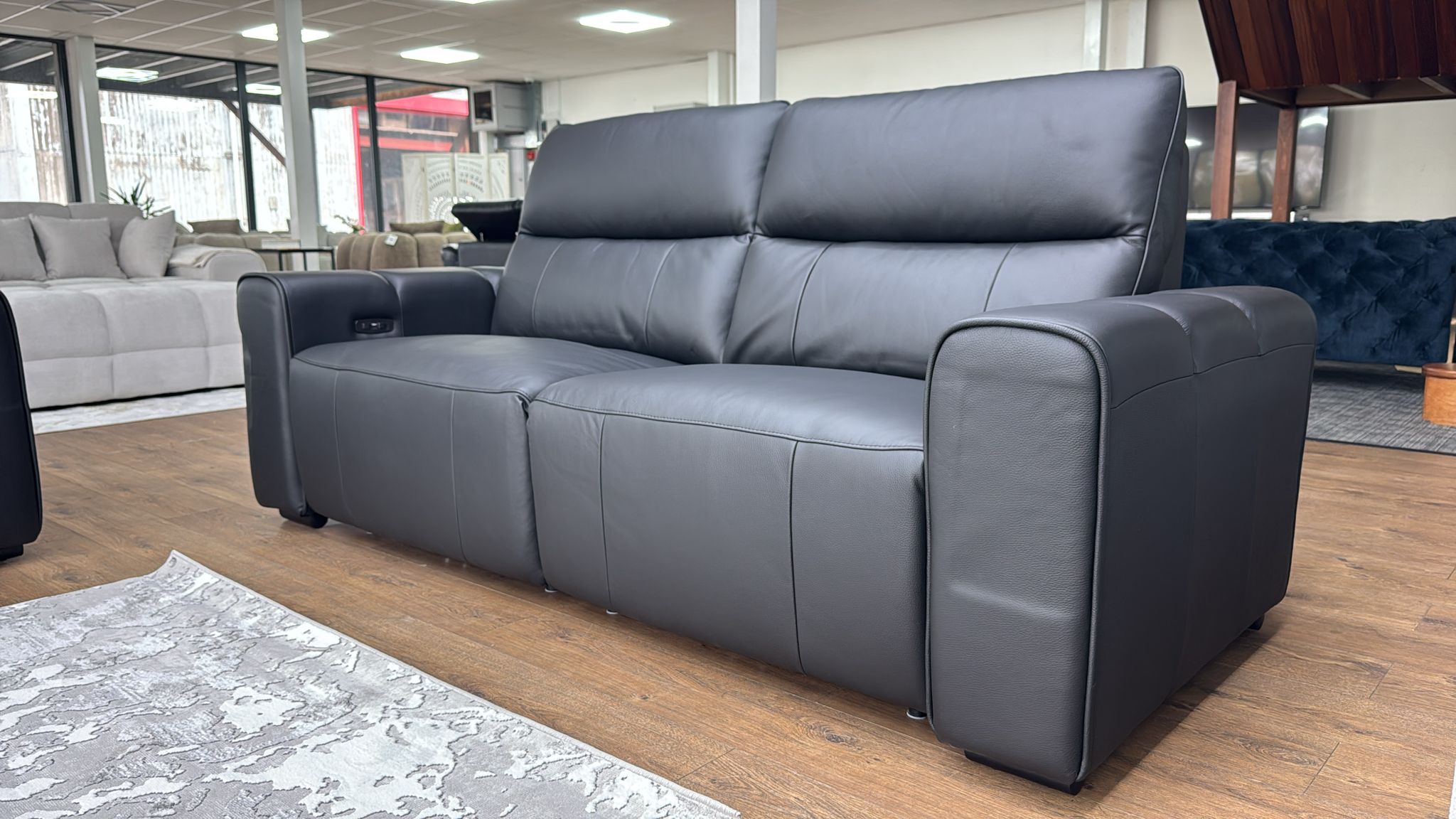 Como Leather 3+2 Seater Electric Reclining Sofa Set-view 3