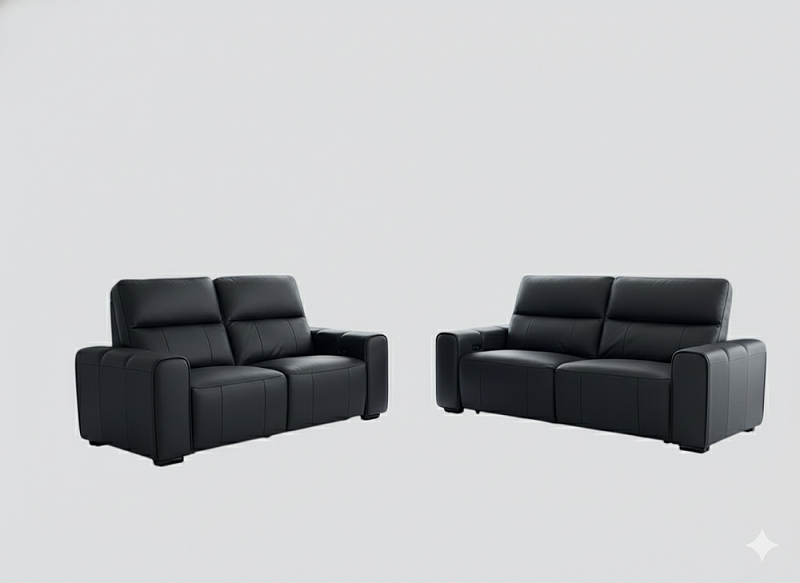Como Leather 3+2 Seater Electric Reclining Sofa Set