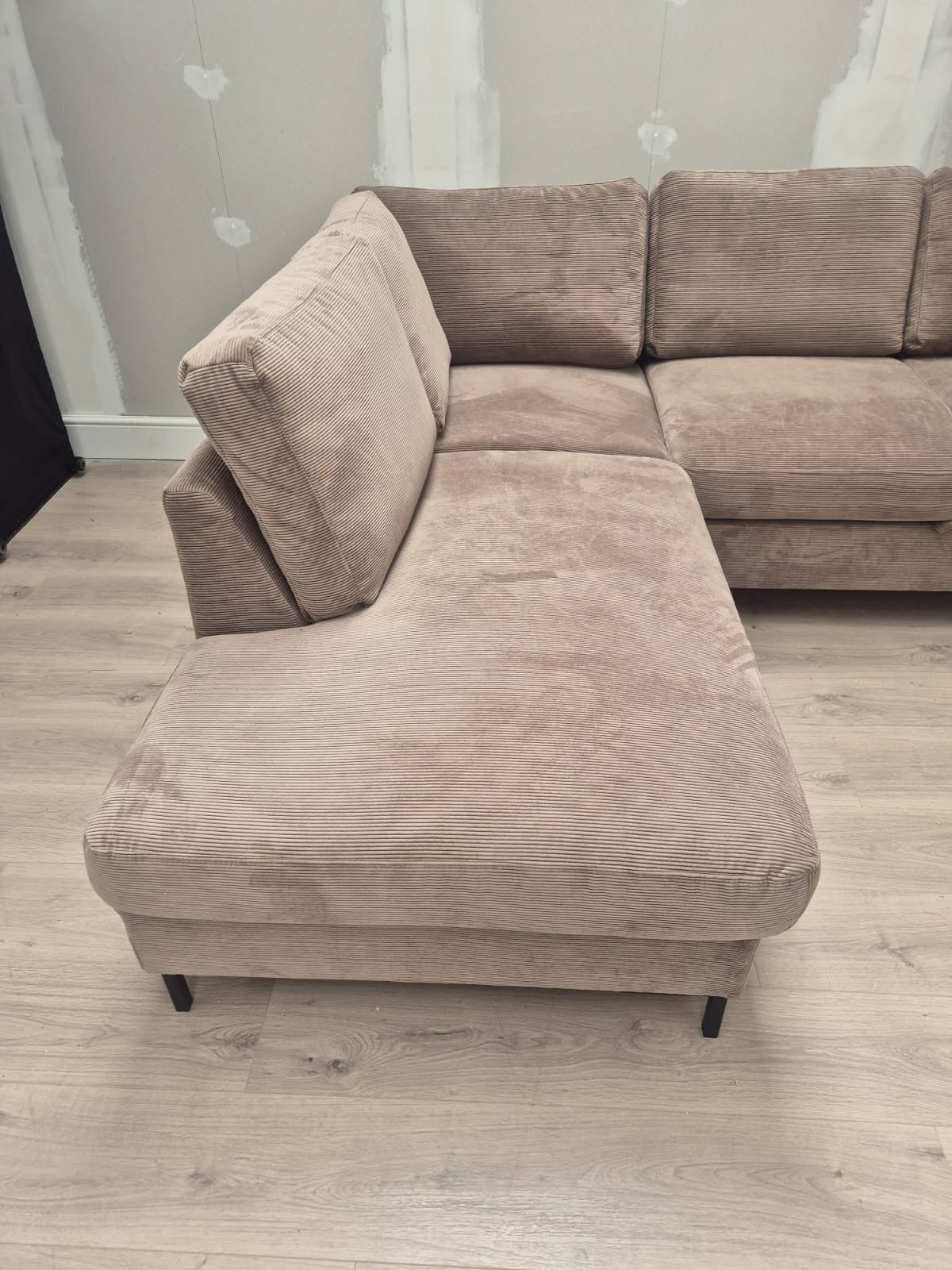 Lofty Lilly LHF Corner Sofa Bed in Taupe Cord - Clearance AMC Furniture