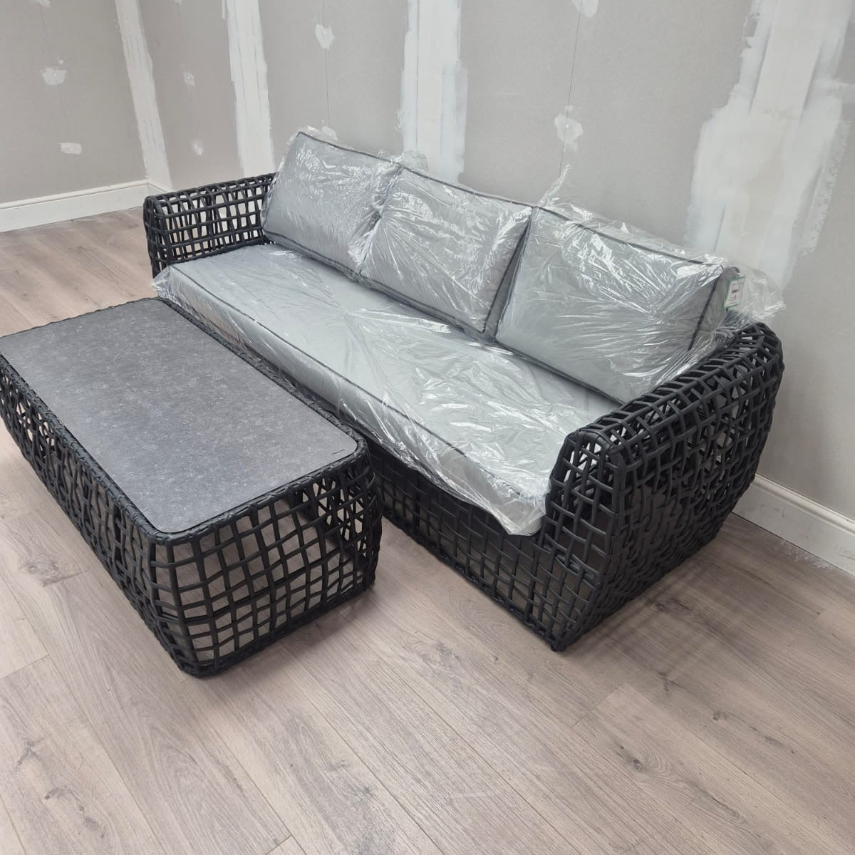 Indi 3 Seater Garden Sofa and Coffee Table - Clearance B Womack