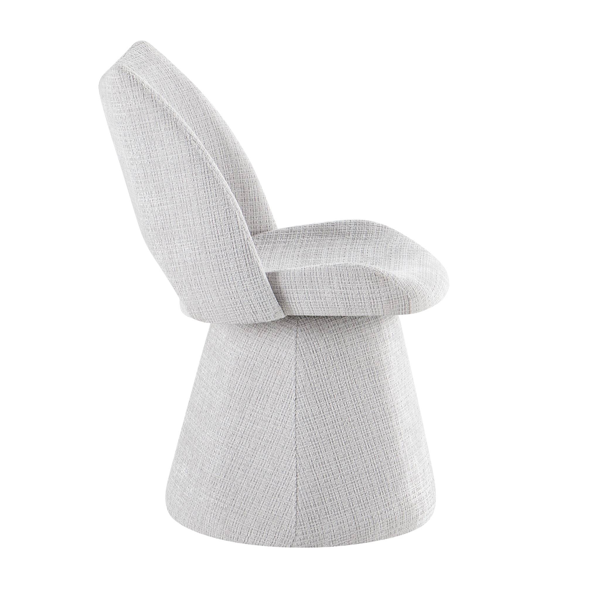 Romy Swivel Dining Chairs in Grey - AMC Furniture