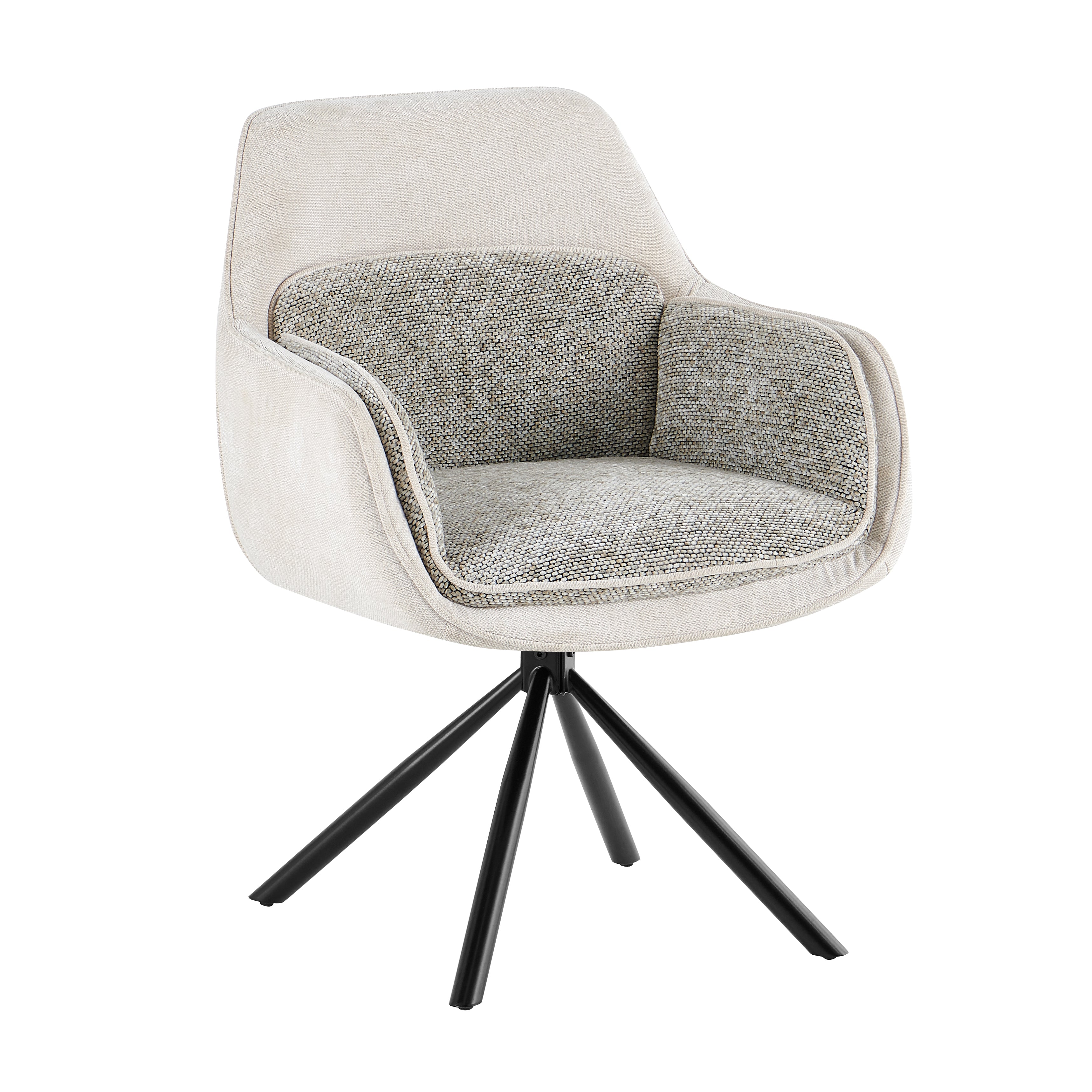 Maeve Swivel Dining Chair in Beige - AMC Furniture