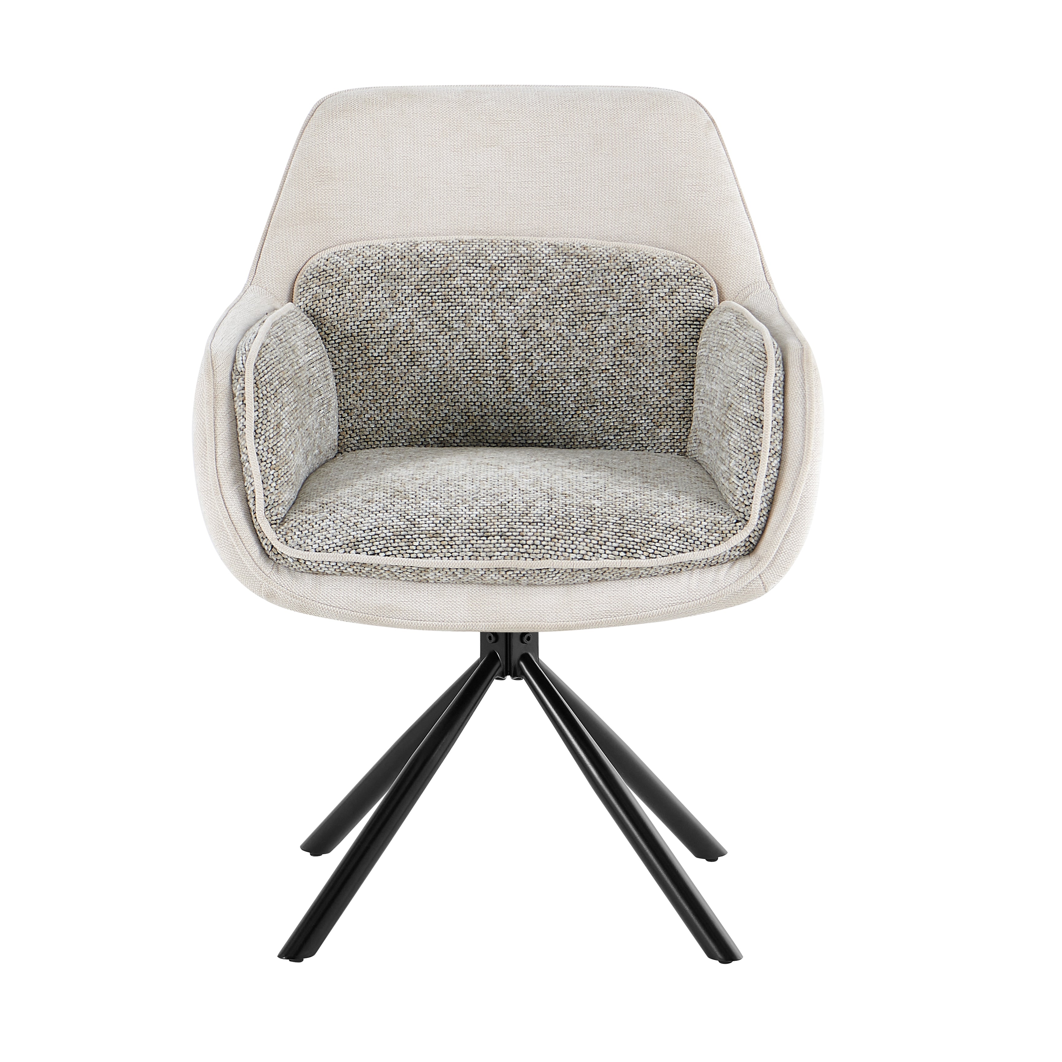 Maeve Swivel Dining Chair in Beige - AMC Furniture