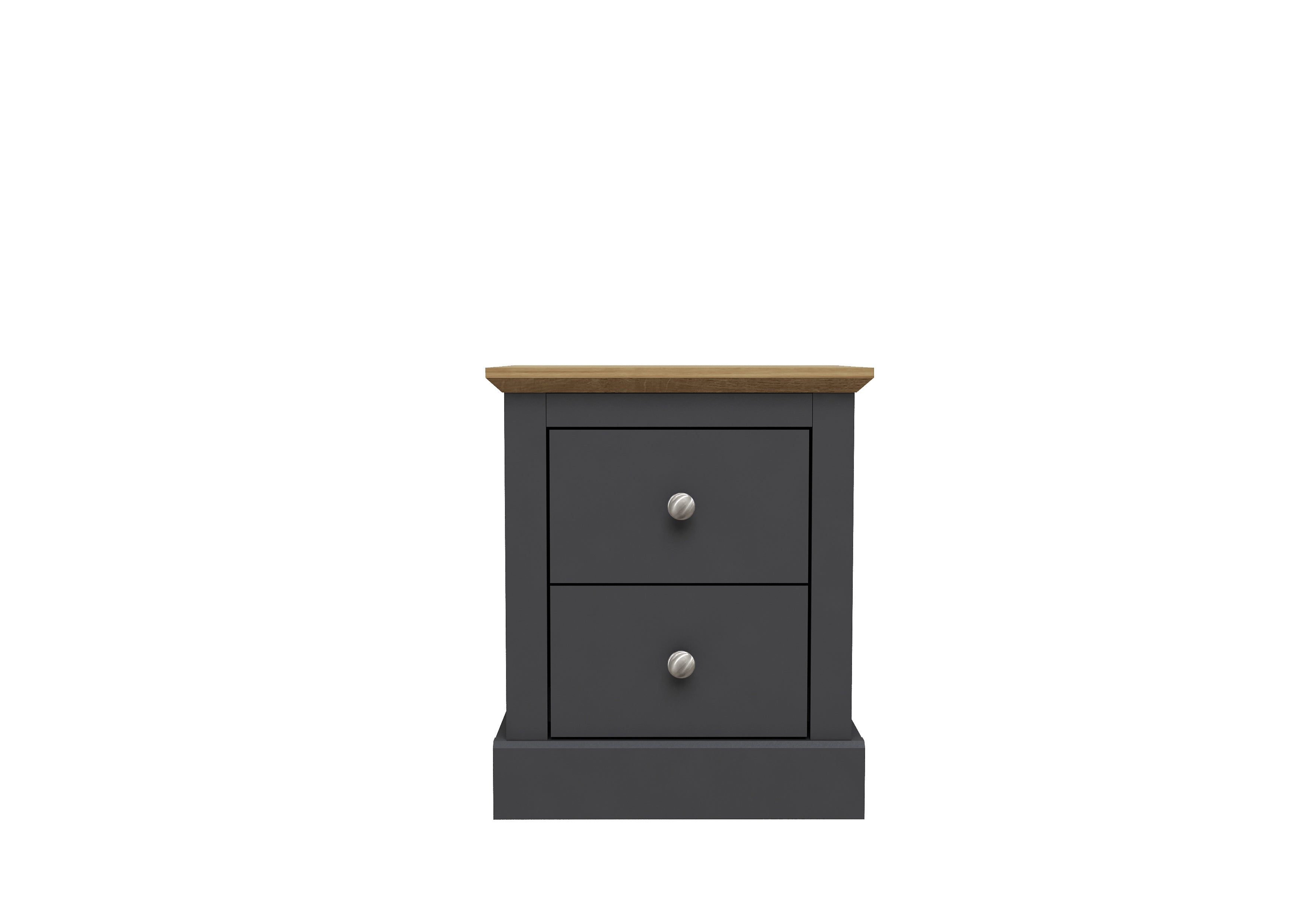 DEVON CHARCOAL 2 DRAWER BEDSIDE CABINET (14969137758586)