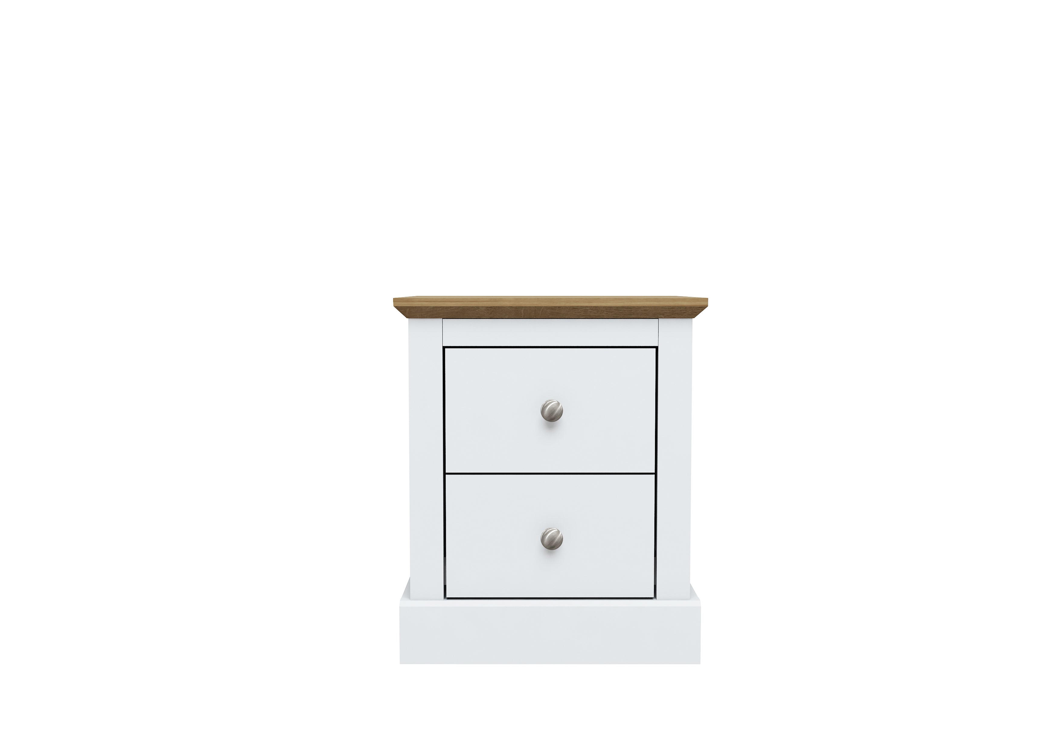DEVON WHITE 2 DRAWER BEDSIDE CABINET (14969137824122)