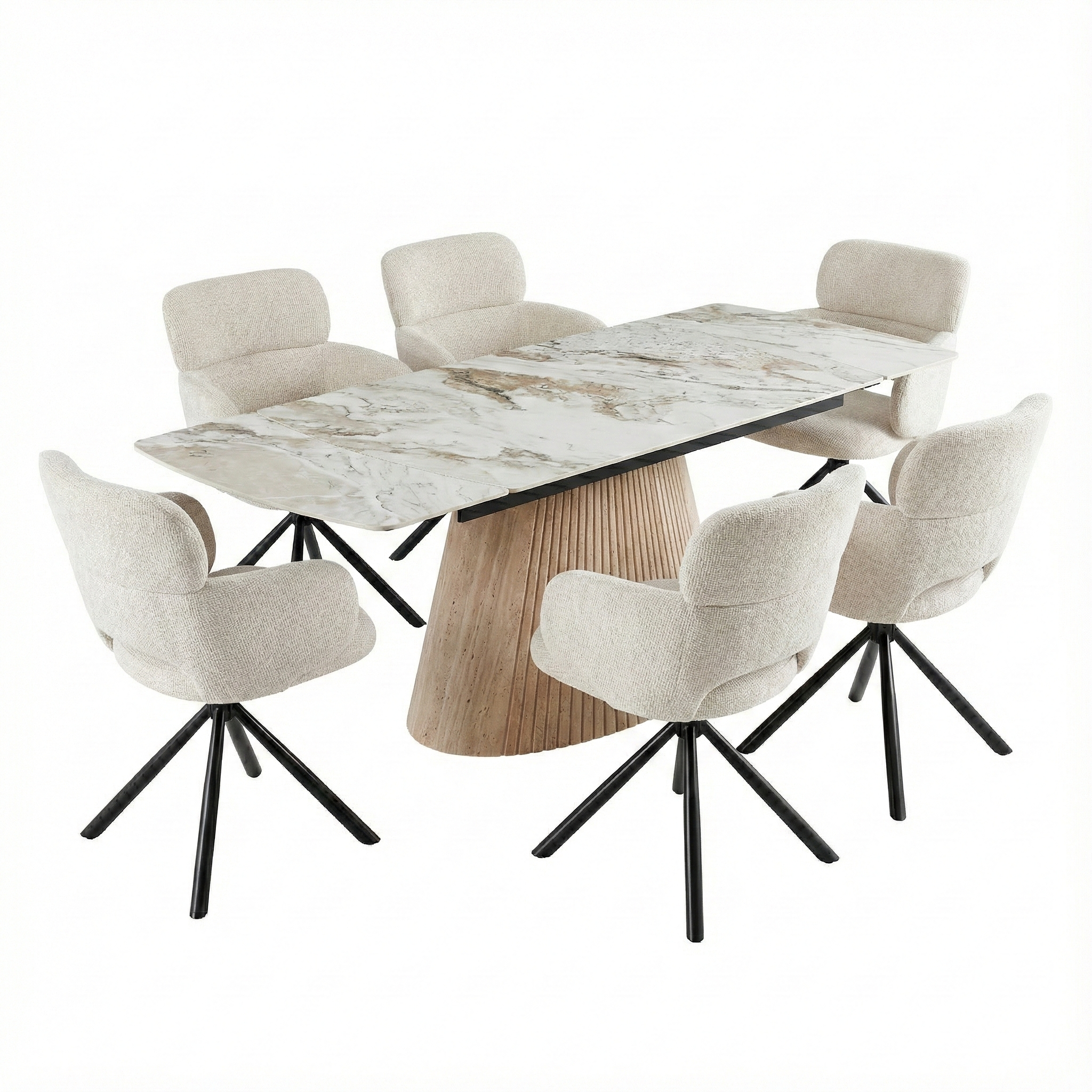 Monte Carlo Extending Dining Table in Beige - AMC Furniture