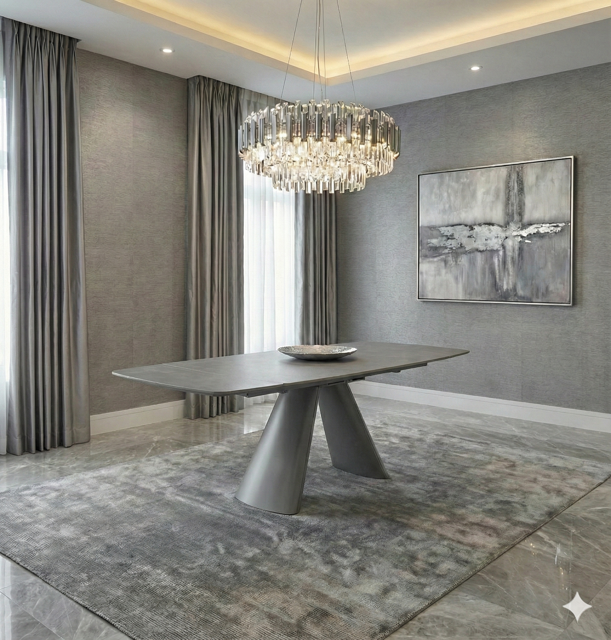 Archer Extending Dining Table in Grey - AMC Furniture