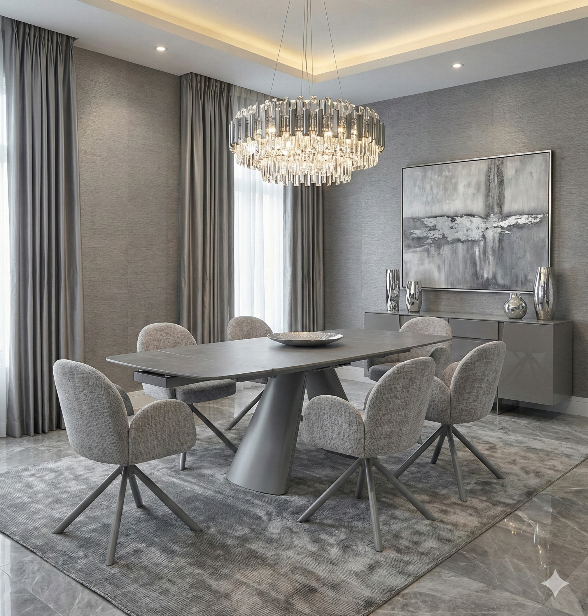 Archer Extending Dining Table in Grey - AMC Furniture