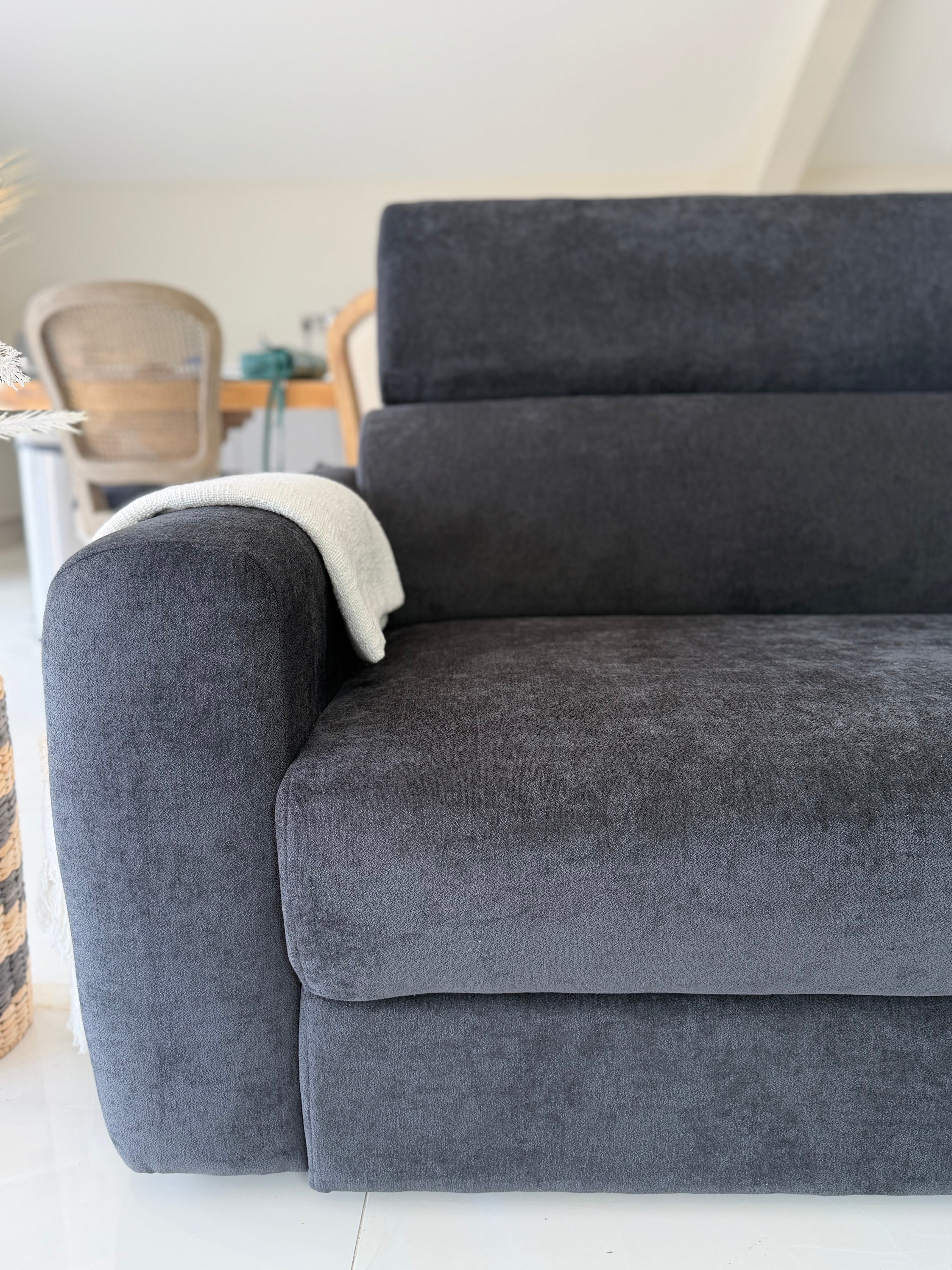 Raye 3 Seater Electric Sofa Bed in Black - AMC Furniture