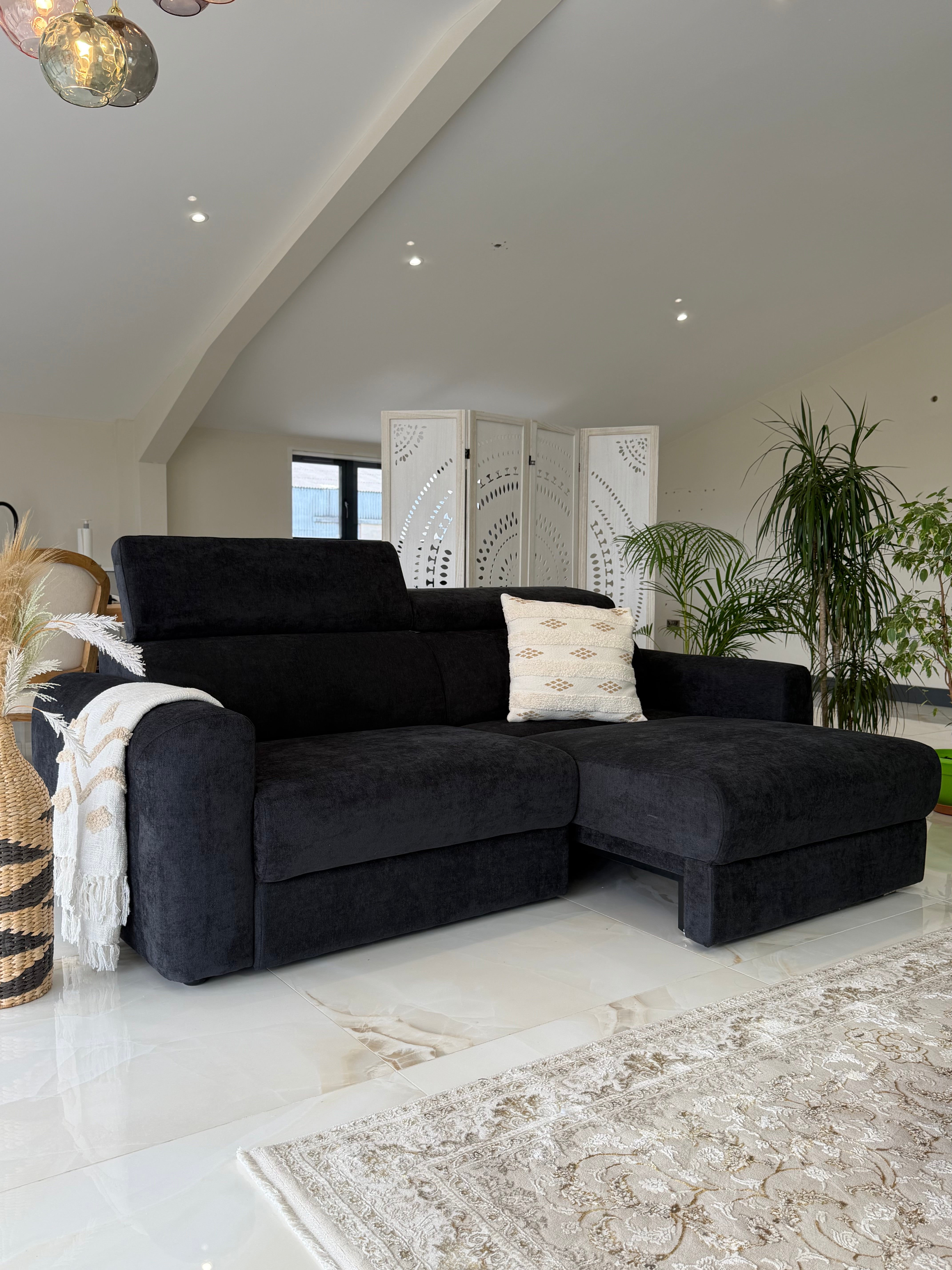 Raye 3 Seater Electric Sofa Bed in Black