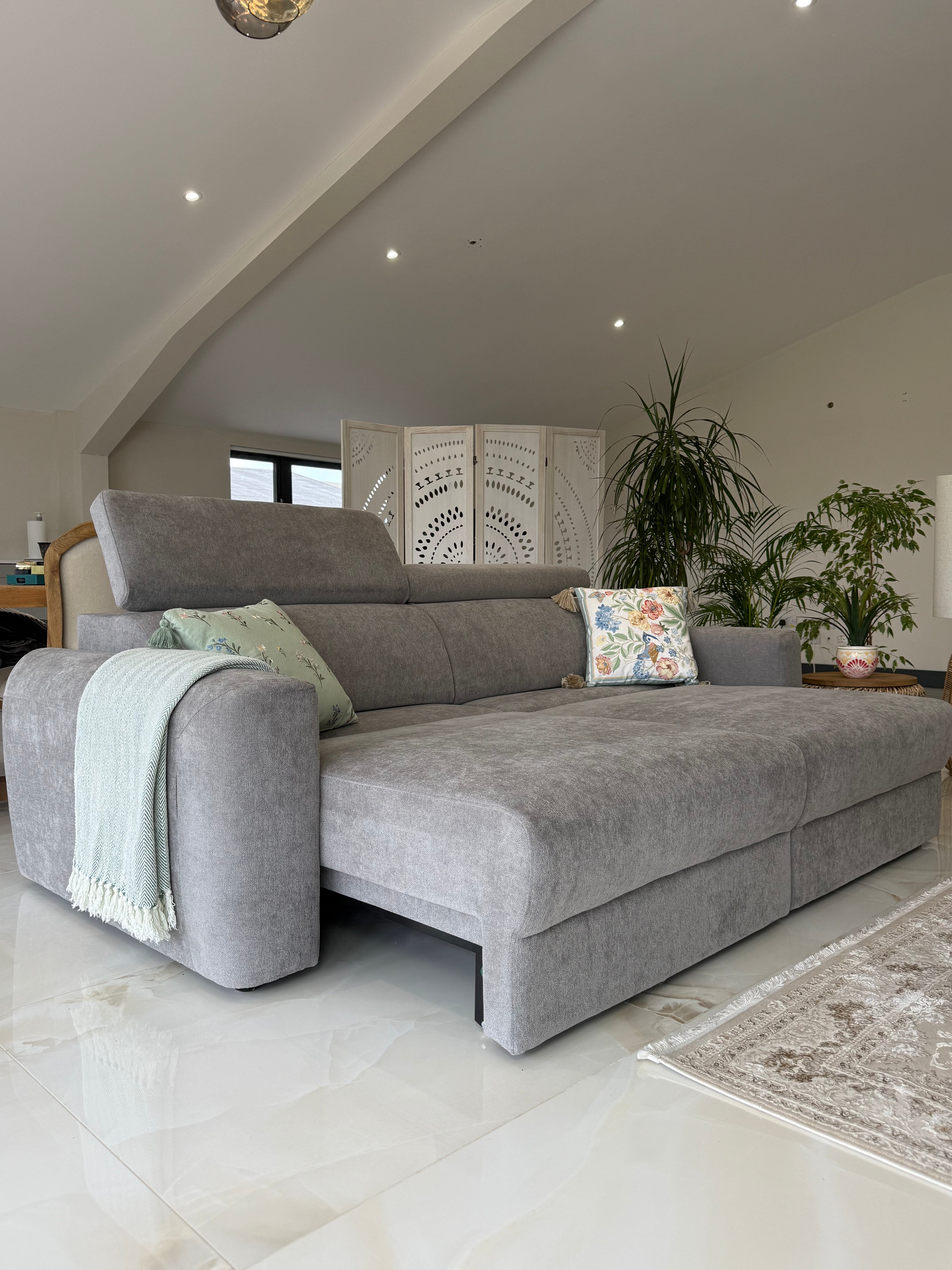 Raye 3 Seater Electric Sofa Bed in Grey - AMC Furniture