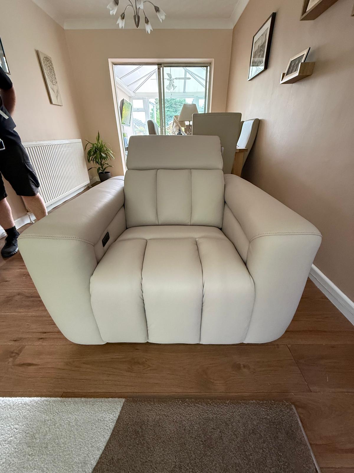 Ellen Electric Reclining Armchair in Beige
