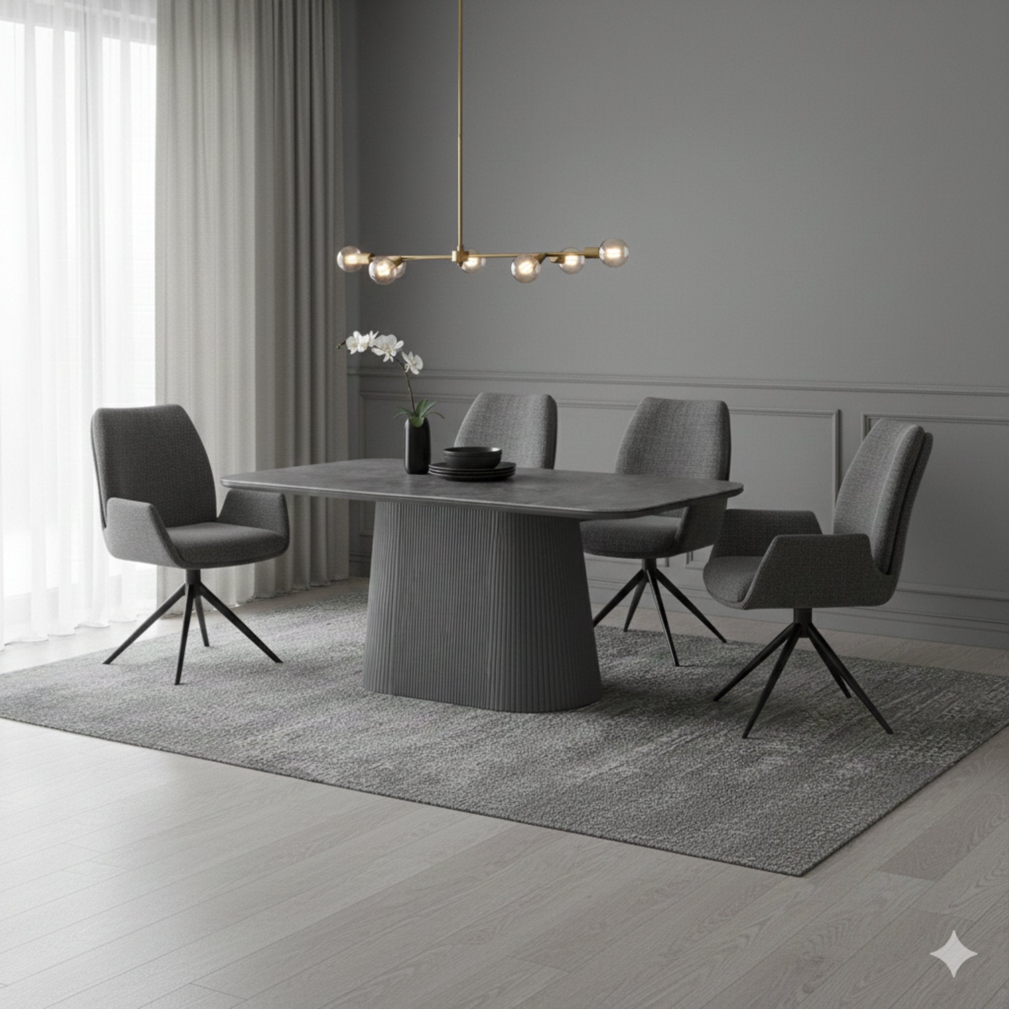 Elsa Grey Oval Ceramic Dining Table - AMC Furniture