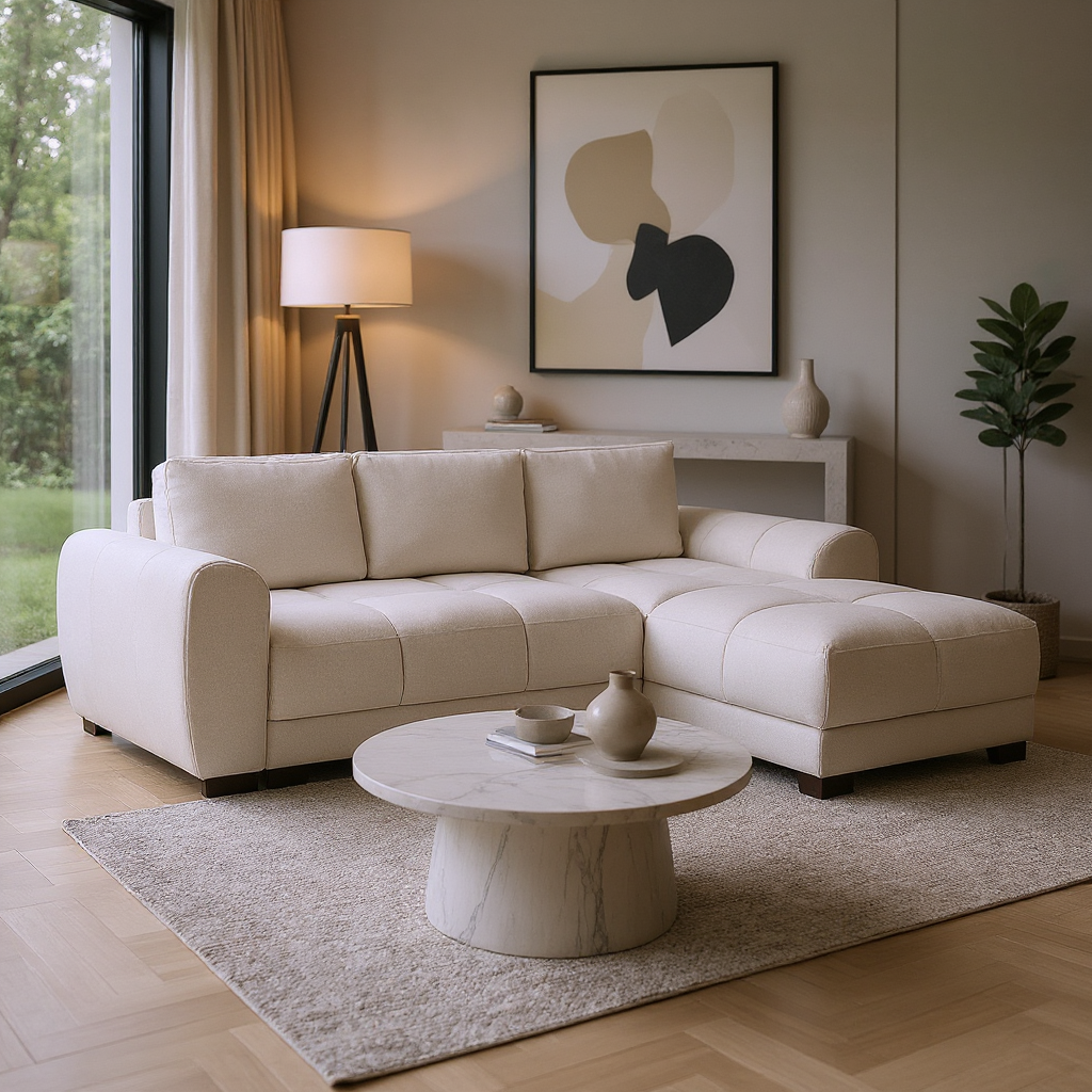 Devoke Sofabed Cream Universal Corner (7021961281600)