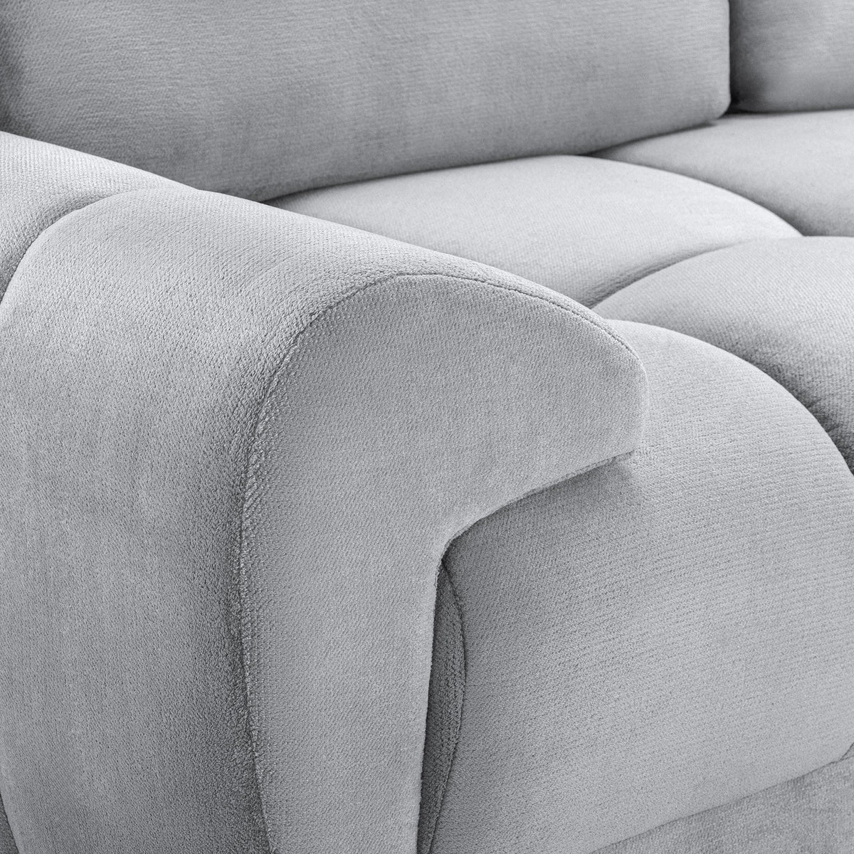 Devoke U Shape Corner Sofa in Grey - armrest view 2 (7021959839808)