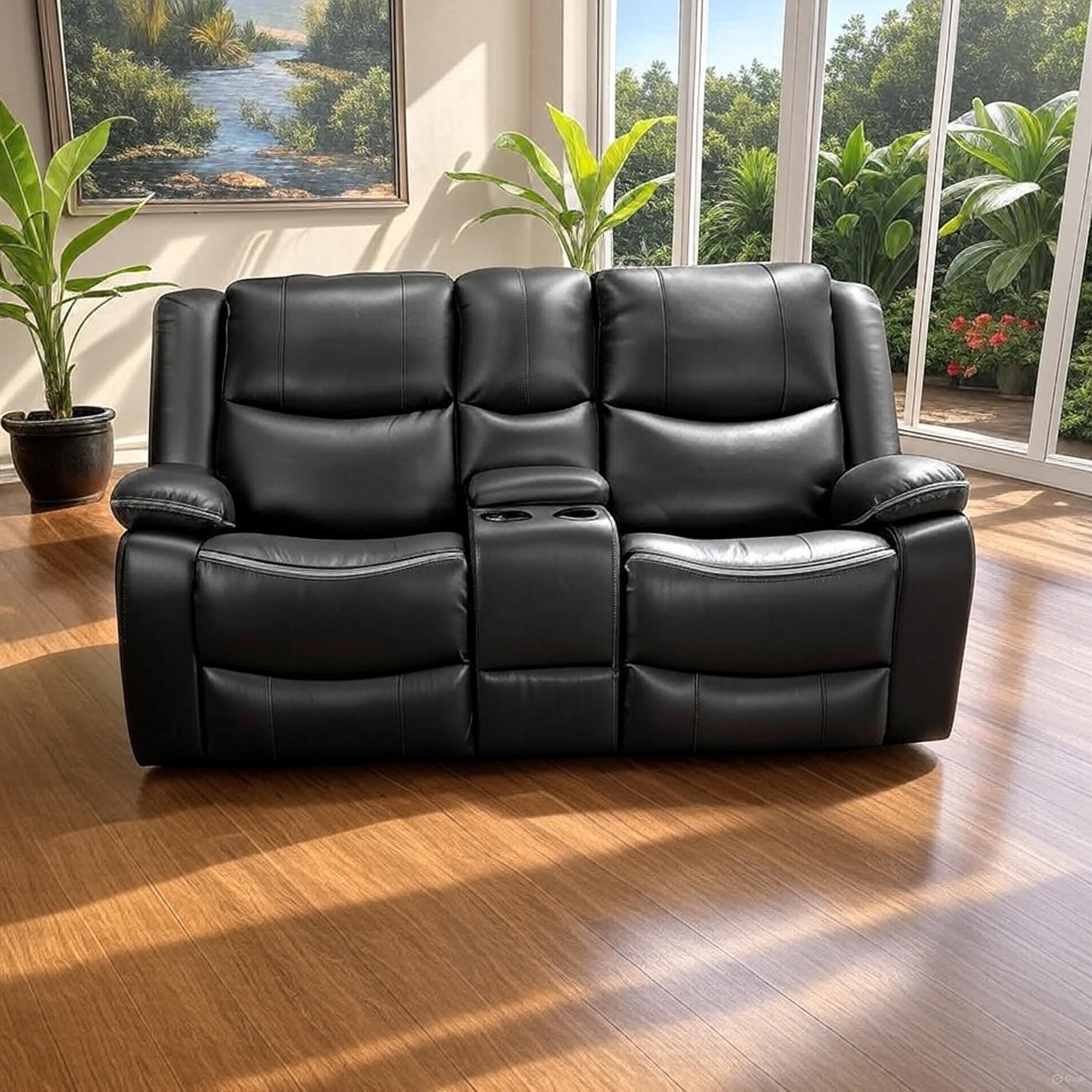 Dexter Electric Recliner Sofa Black 2 Seater