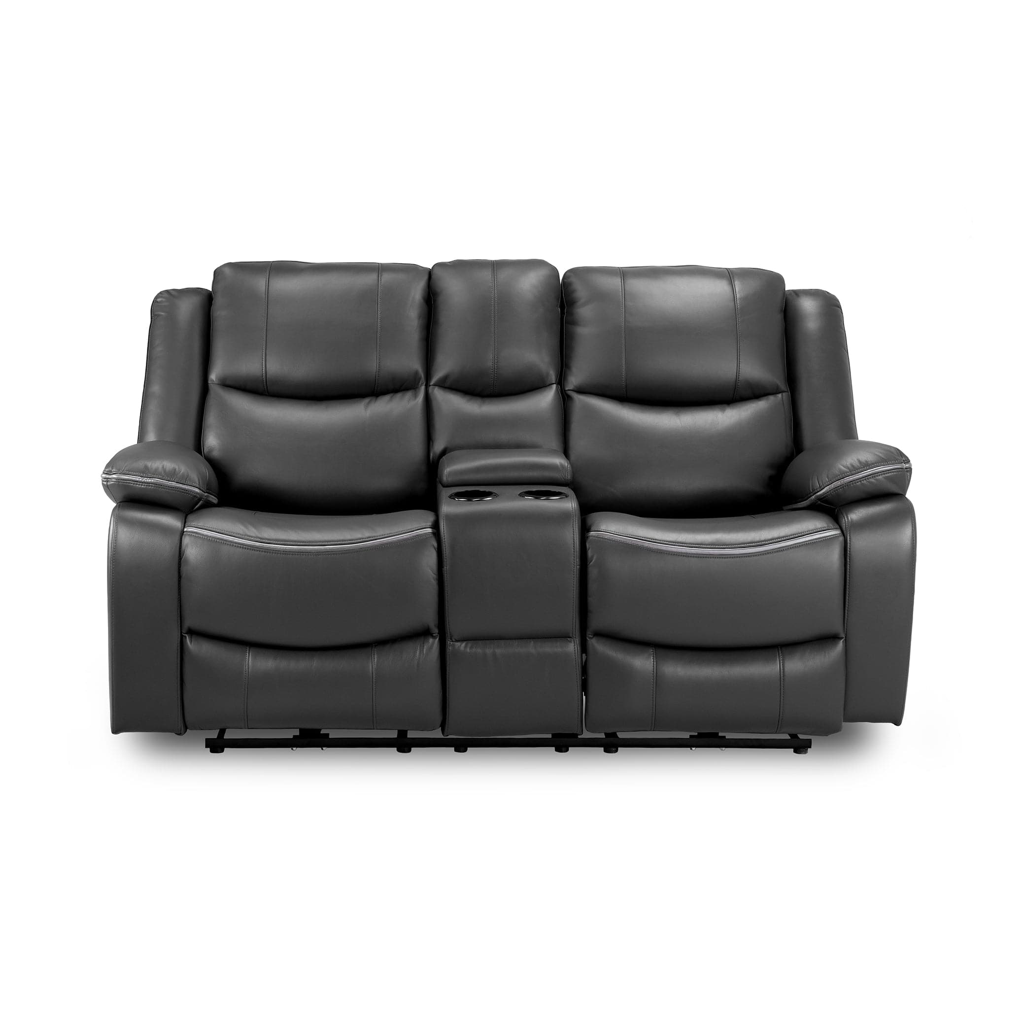 Dexter Electric Recliner Sofa Black 2 Seater - front view (7023520350272)