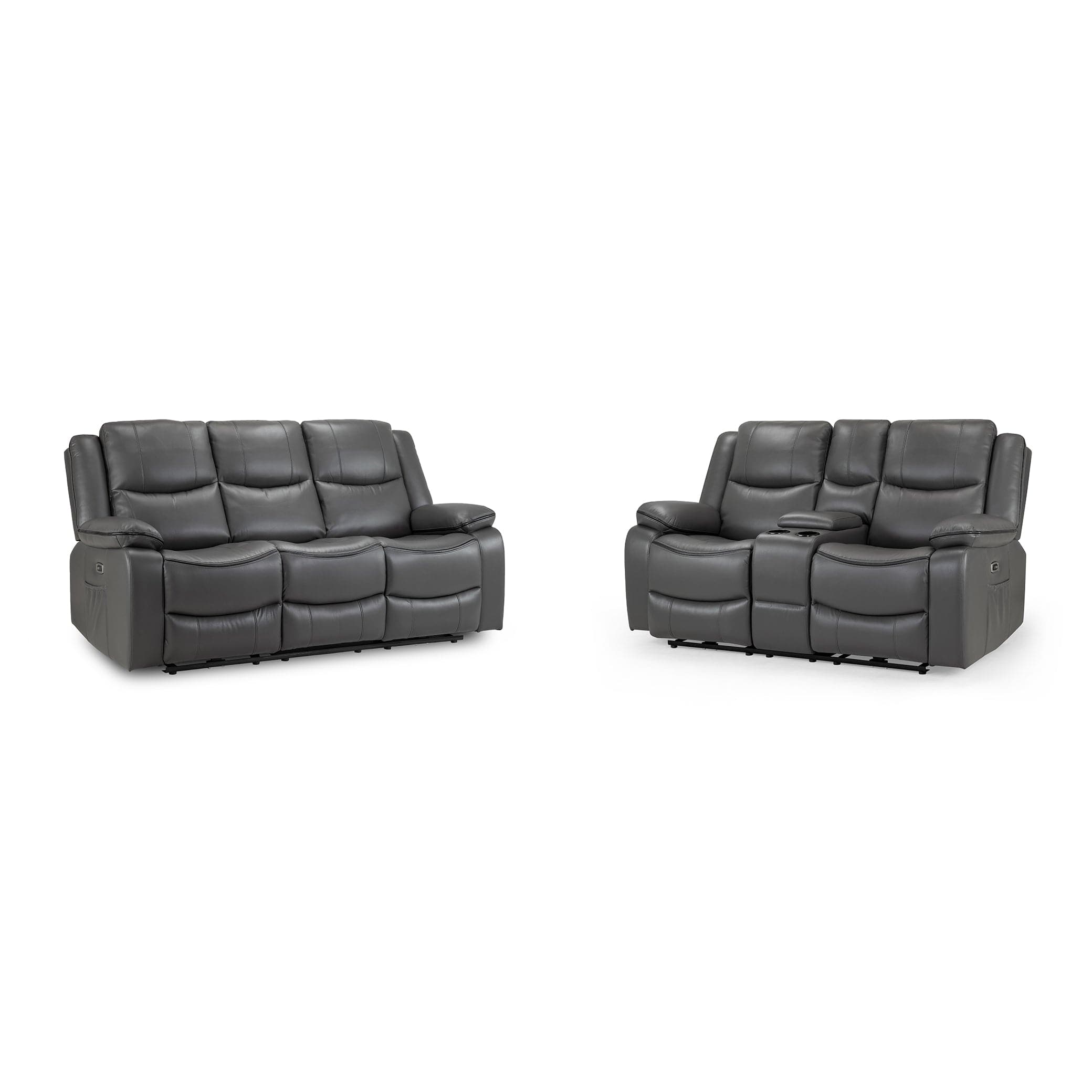 Dexter Electric Recliner Sofa Black 3+2 Set (7023519924288)