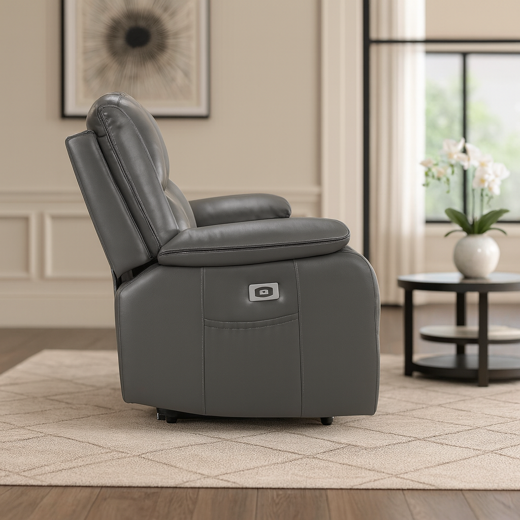 Dexter Electric Recliner Sofa Grey Armchair (7023526740032)