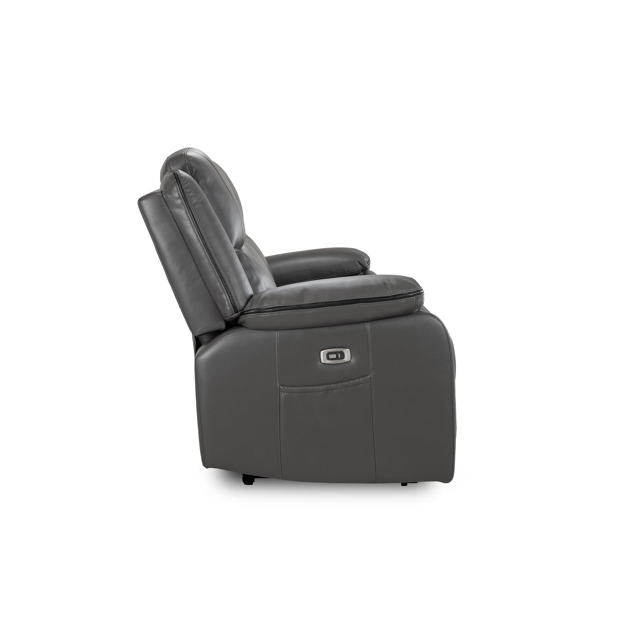 Dexter Electric Recliner Sofa Grey Armchair - side view (7023526740032)