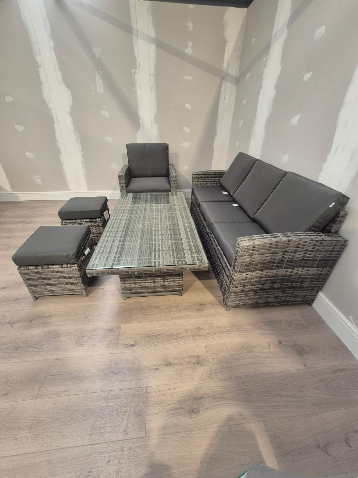 Rhodes Sofa Set in Grey - Clearance Rattan Republic