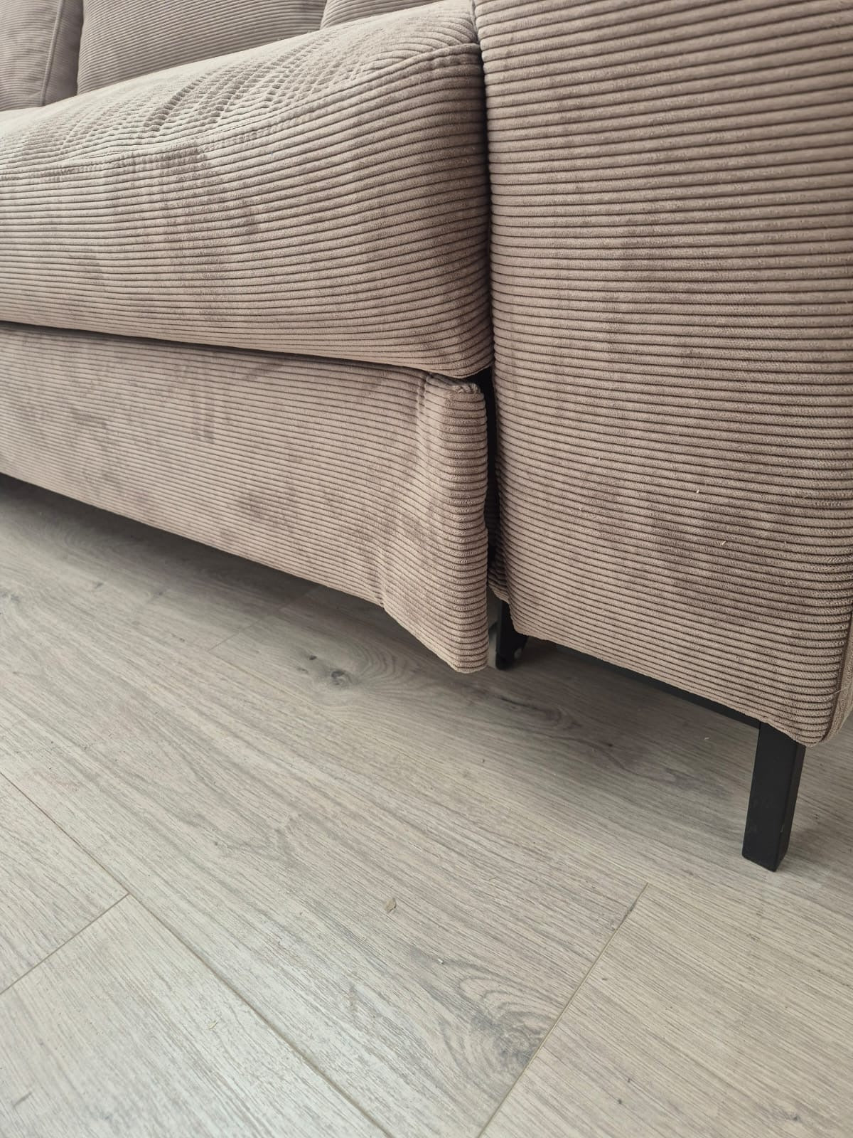 Lofty Lilly LHF Corner Sofa Bed in Taupe Cord - Clearance AMC Furniture