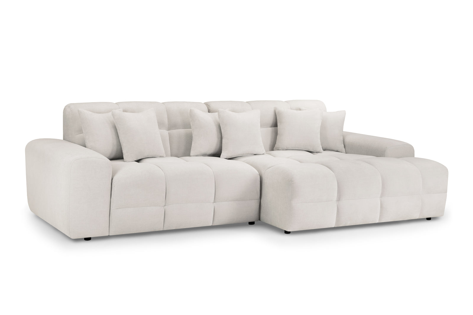 Eve Right Hand Facing Neutral Corner Sofa | AMC Furniture
