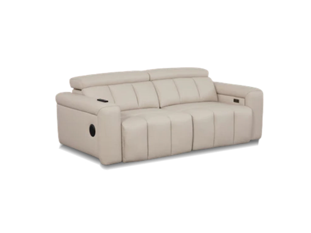 Ellen Electric Reclining 3 Seater Sofa in Beige - AMC Furniture