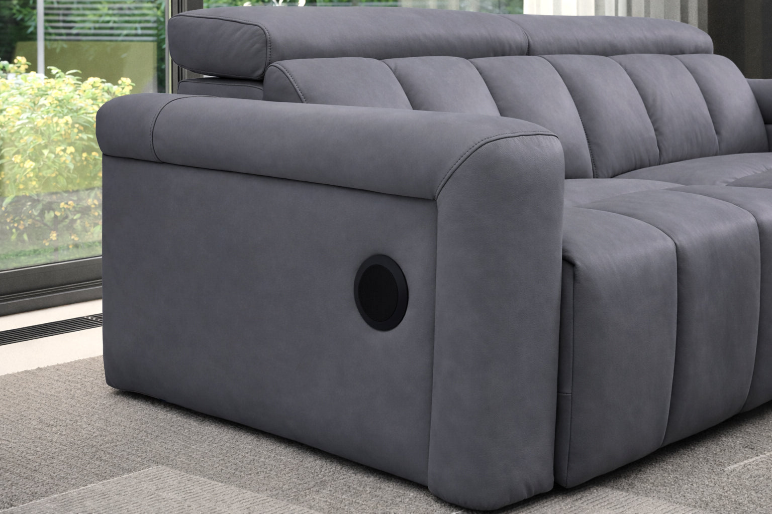 Ellen Electric Reclining 3 Seater Sofa in Grey 2